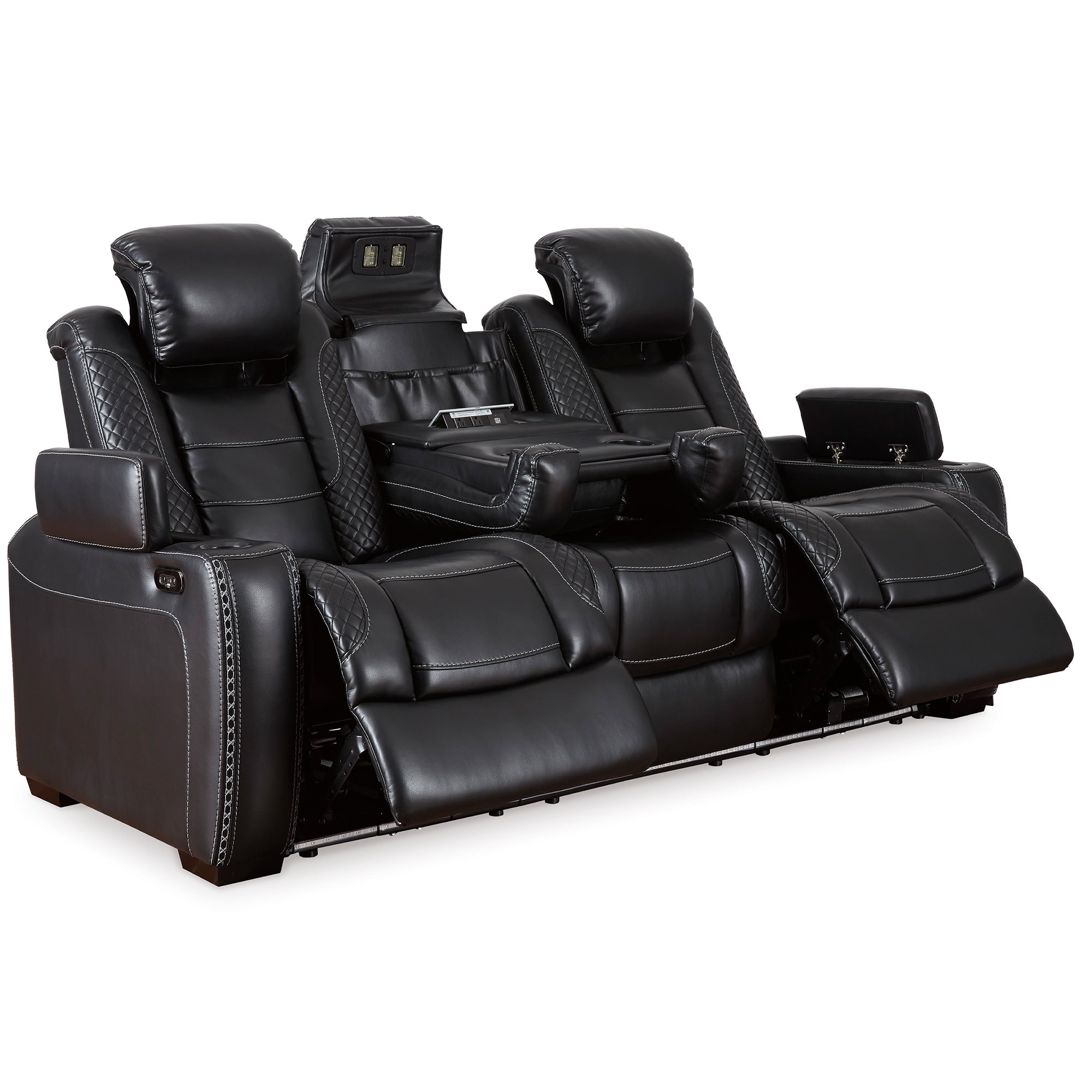 Party Time Dual Power Reclining Sofa in Black
