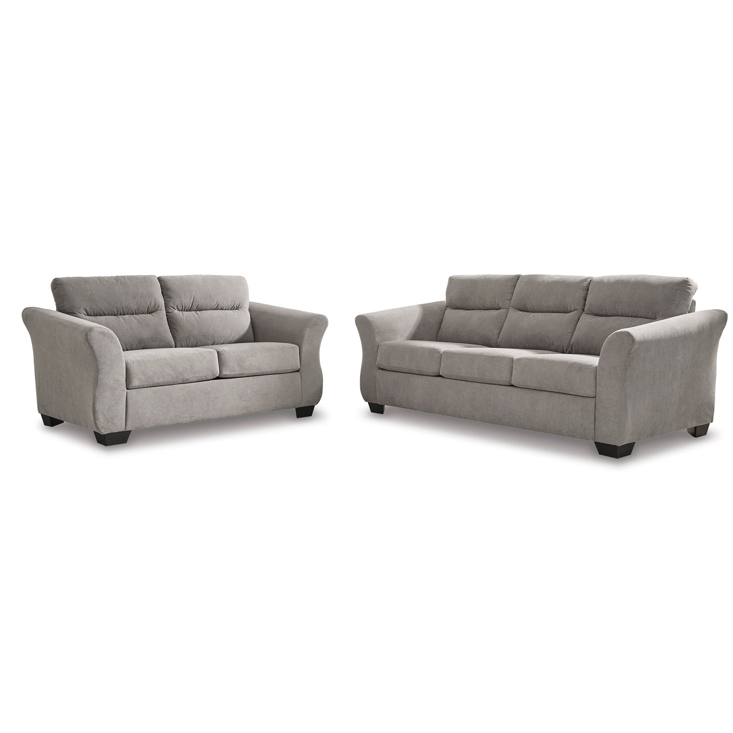 Miravel Sofa and Loveseat in Slate Color