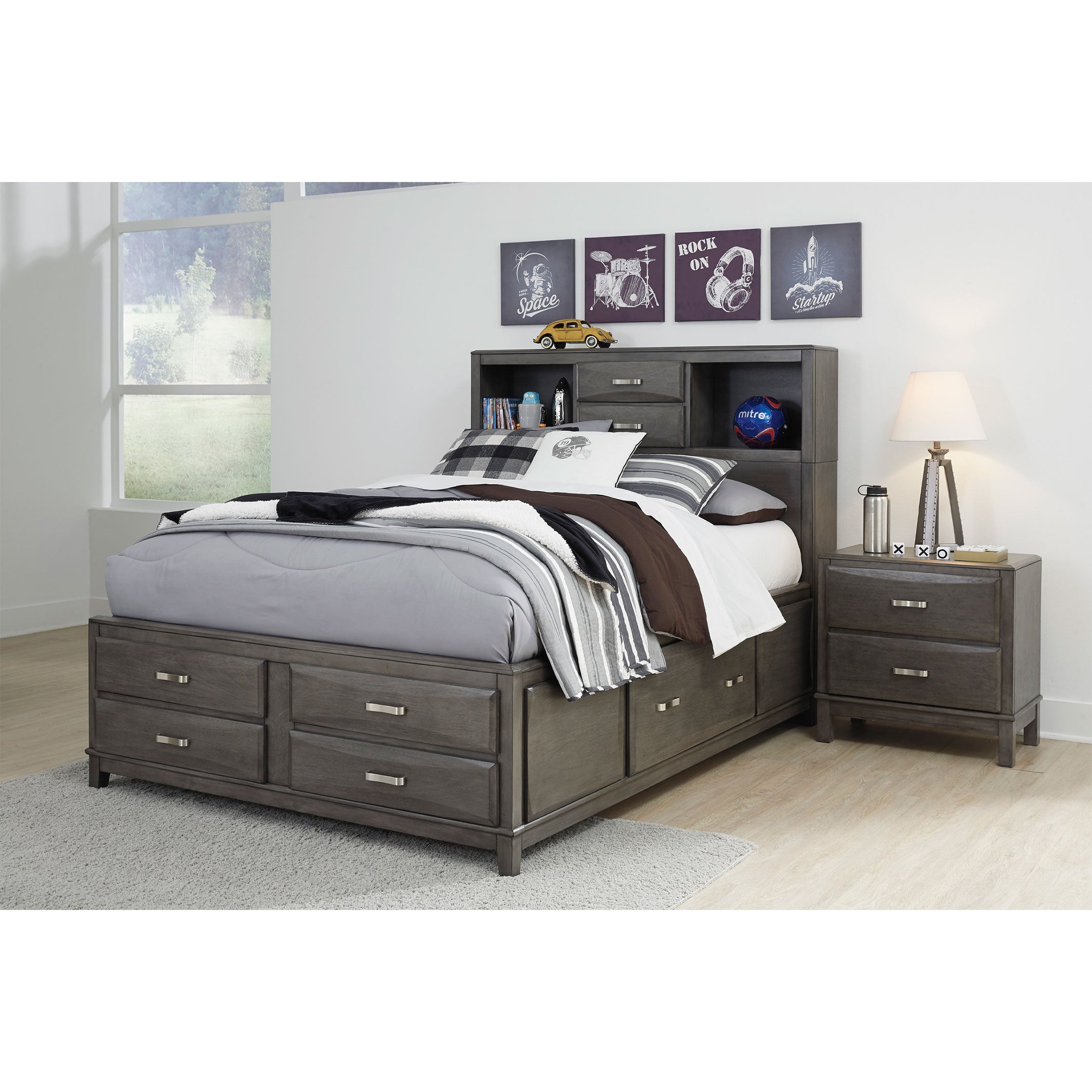 Caitbrook Full Storage Bed with 8 Drawers