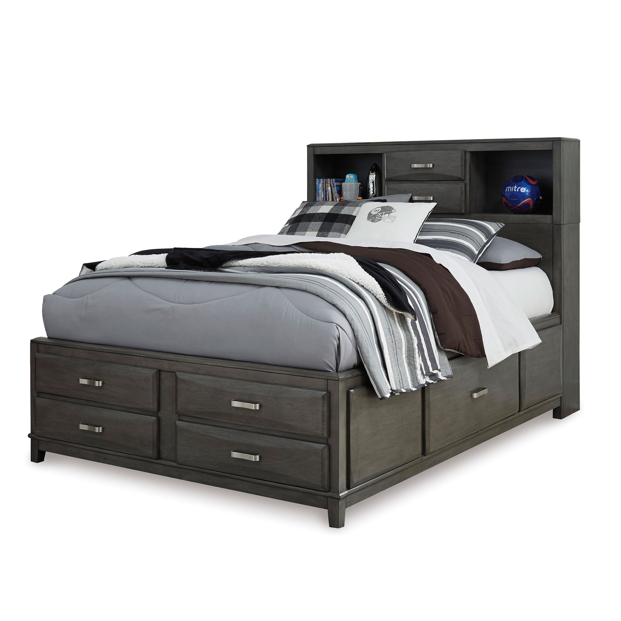 Caitbrook Full Storage Bed with 8 Drawers