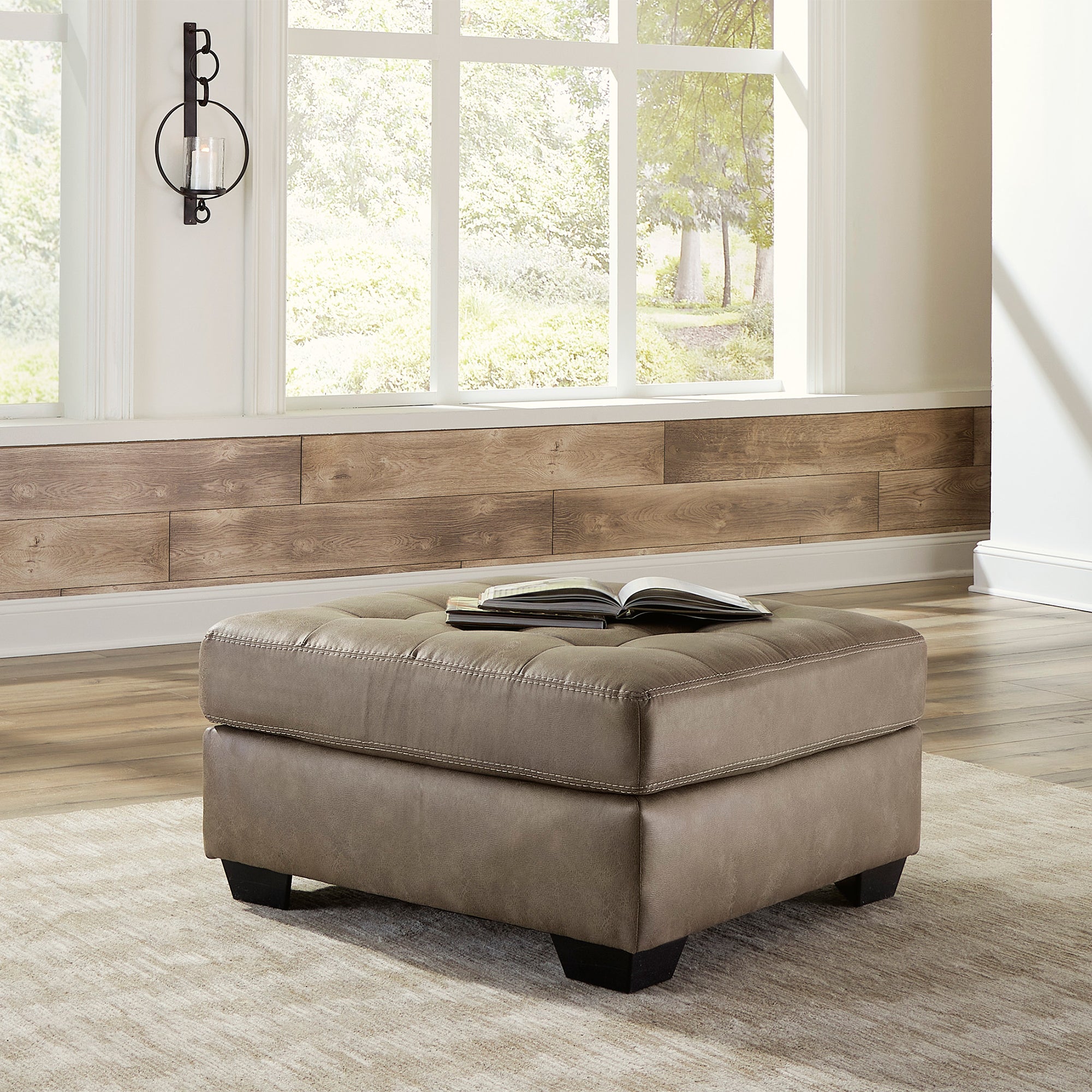 Keskin Oversized Accent Ottoman in Sand Color