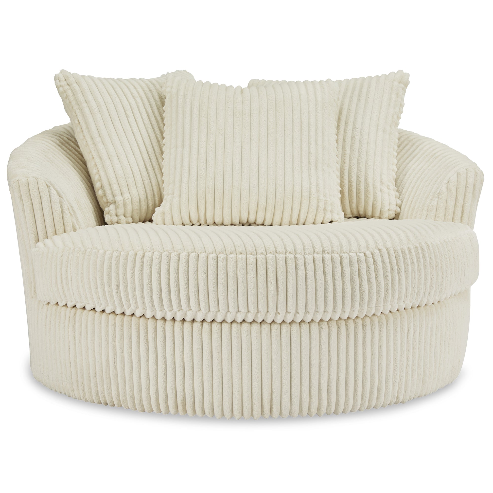 Lindyn Oversized Swivel Accent Chair in Ivory Color
