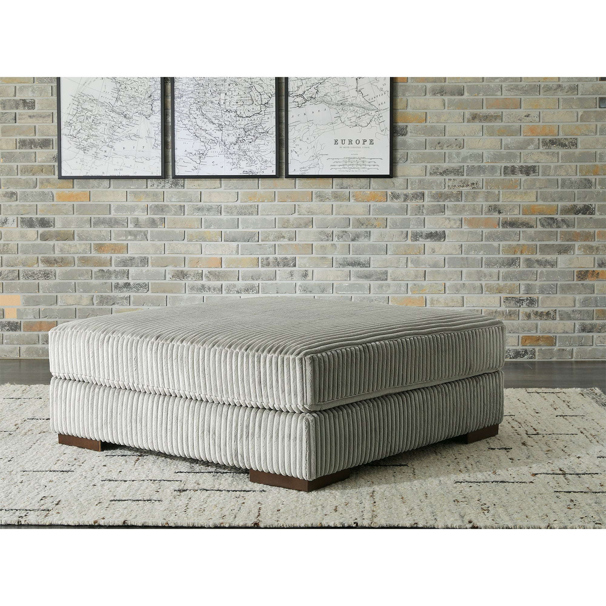 Lindyn Oversized Accent Ottoman in Fog Color