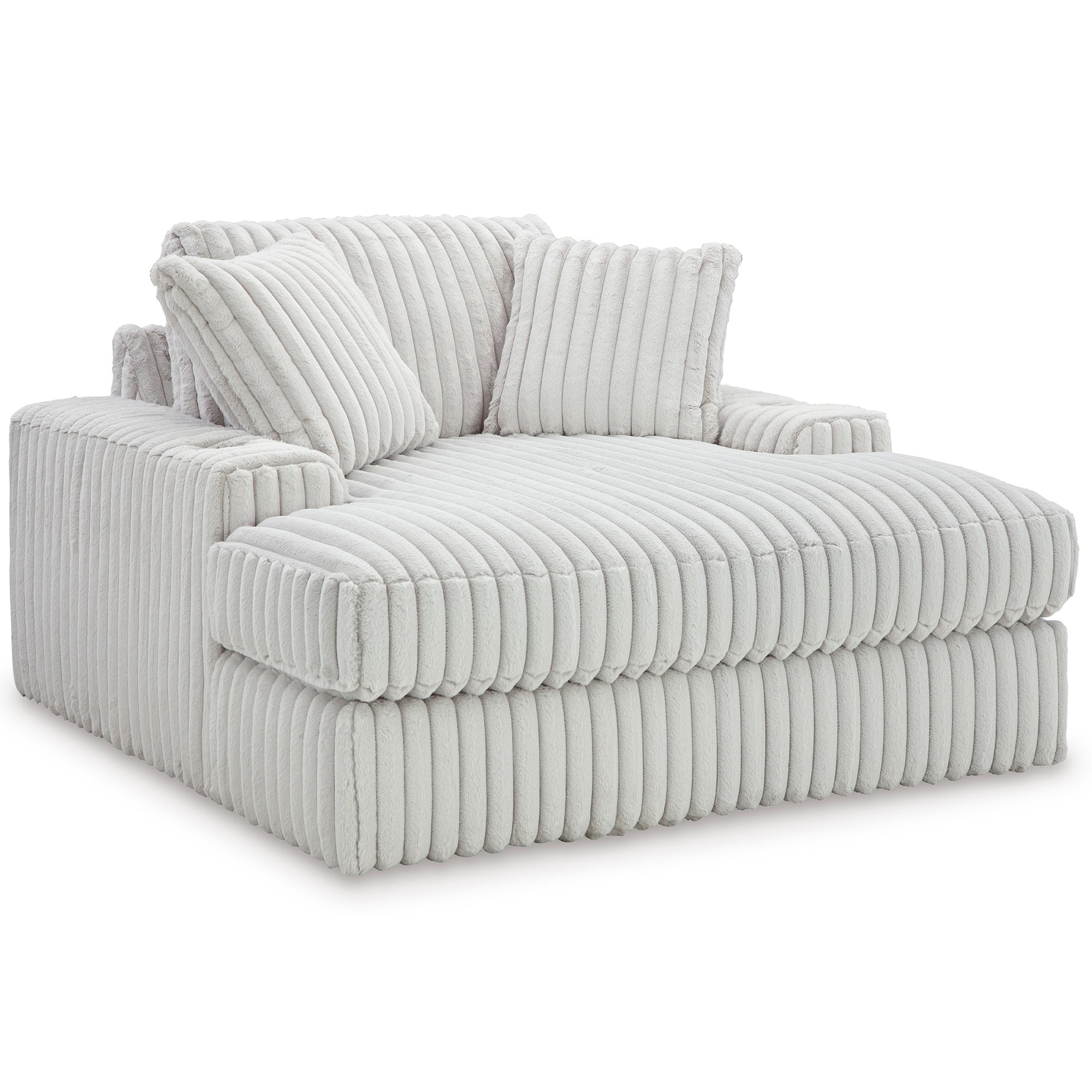 Stupendous Oversized Chaise with retro jumbo cord and feather-blend cushions for luxurious comfort and standout style