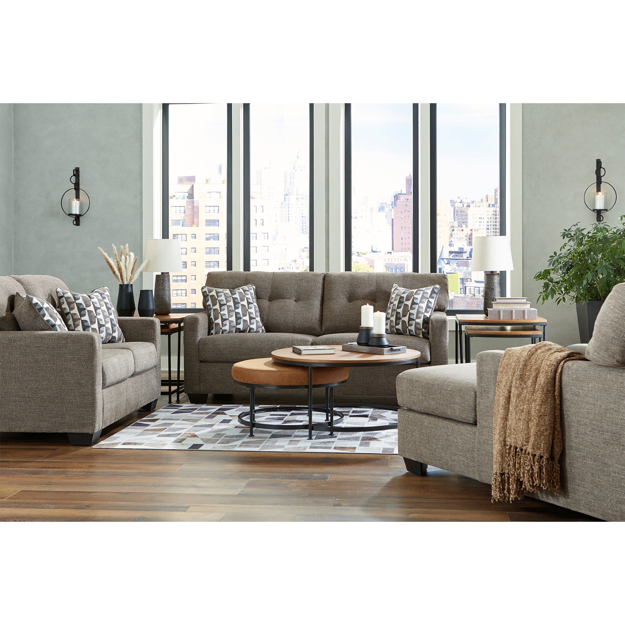Chic and cozy Mahoney Sofa and Loveseat in chocolate, enhances any space with sophisticated comfort