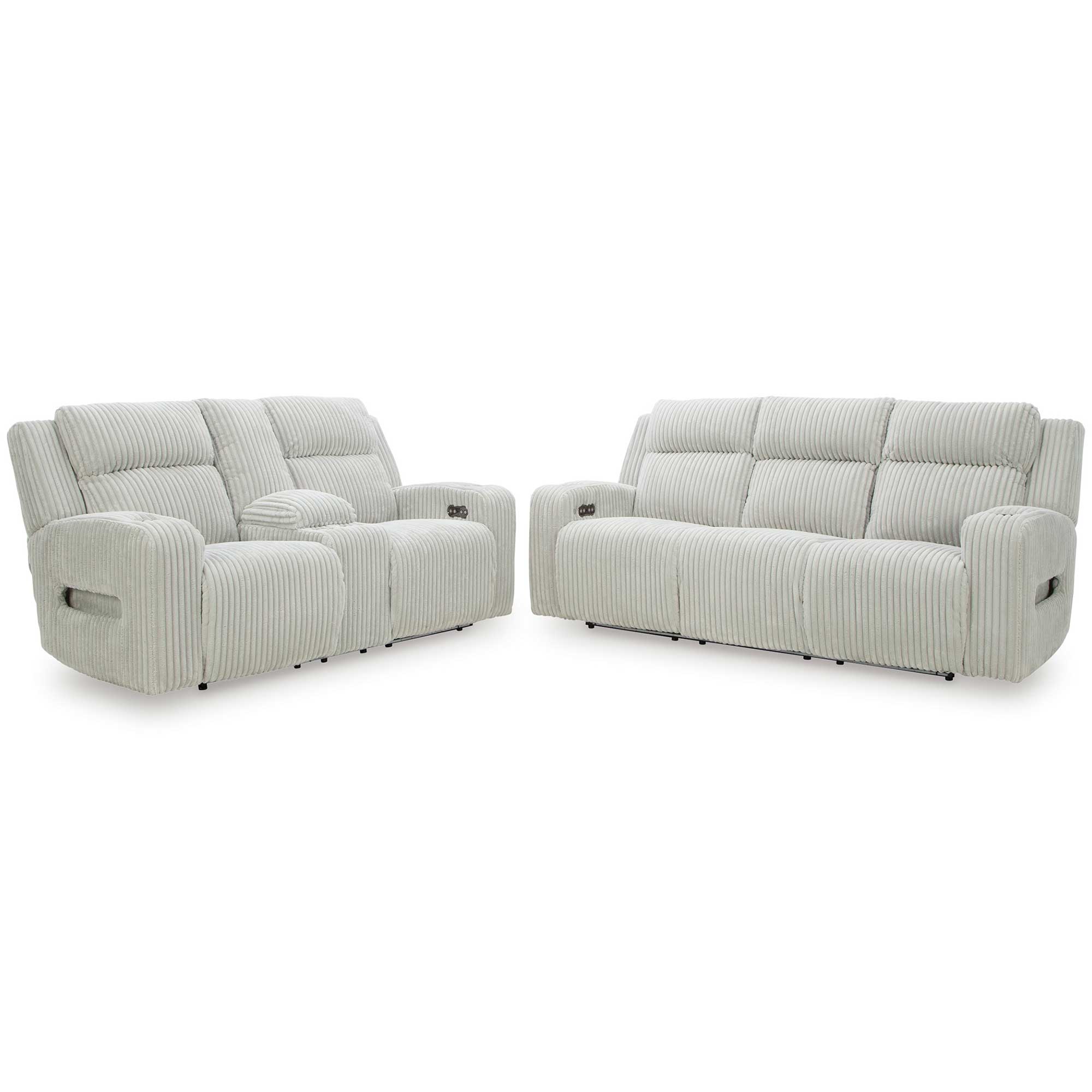 Forest Lake Dual Power Reclining Sofa and Loveseat