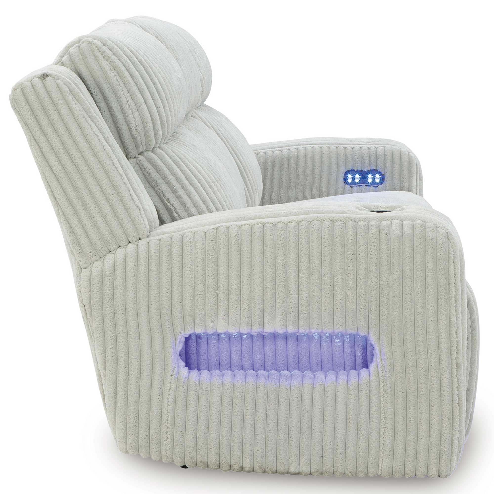 Forest Lake Power Reclining Sofa with Adjustable Headrest & LED Lighting