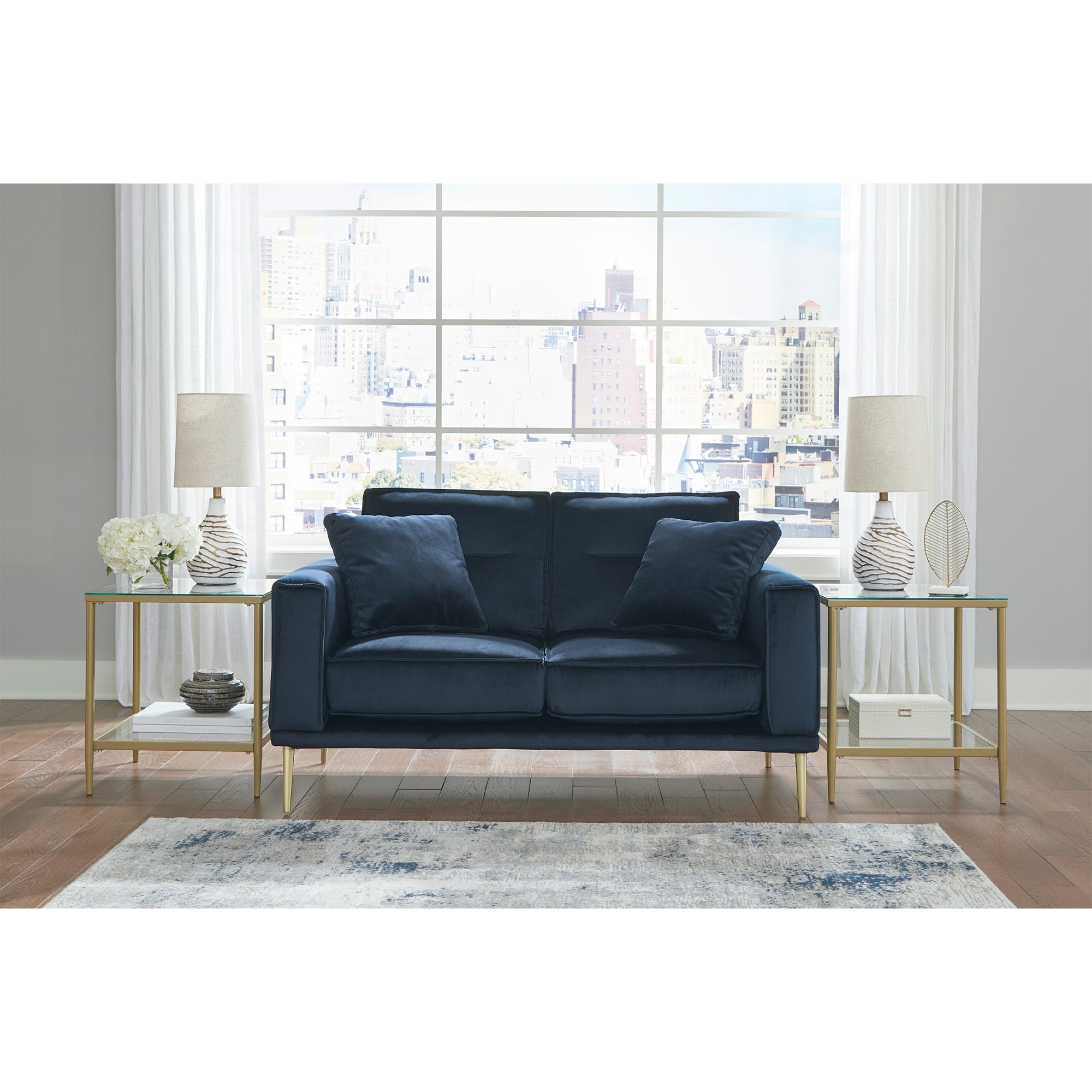 Macleary Loveseat in Navy Color