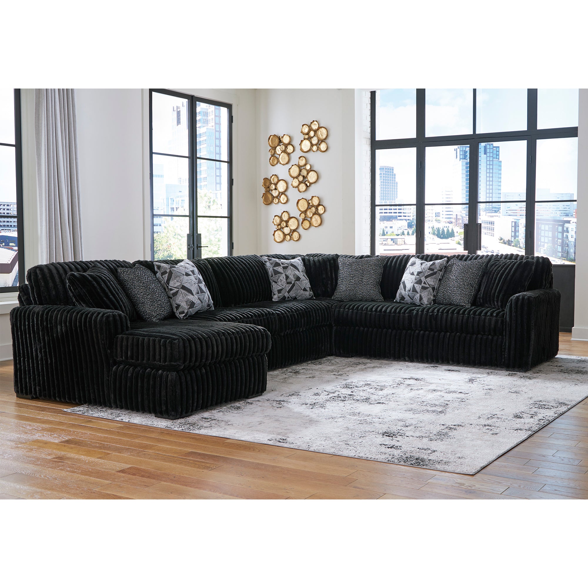 Midnight-Madness 4-Piece Sectional with Chaise