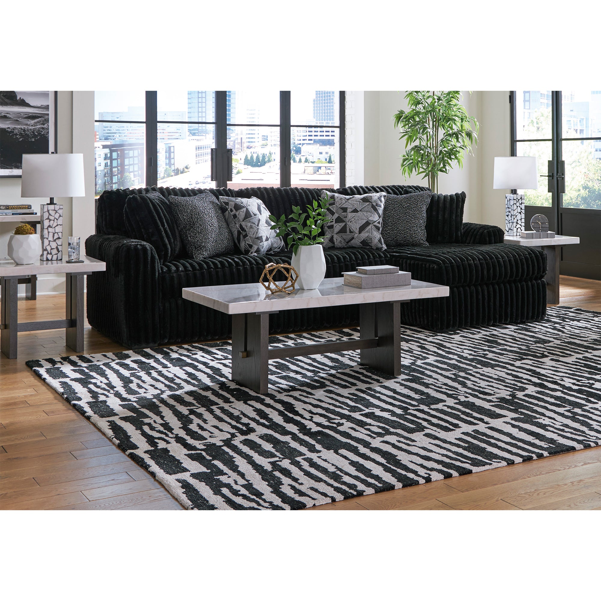 Midnight-Madness 2-Piece Sectional Sofa with Chaise