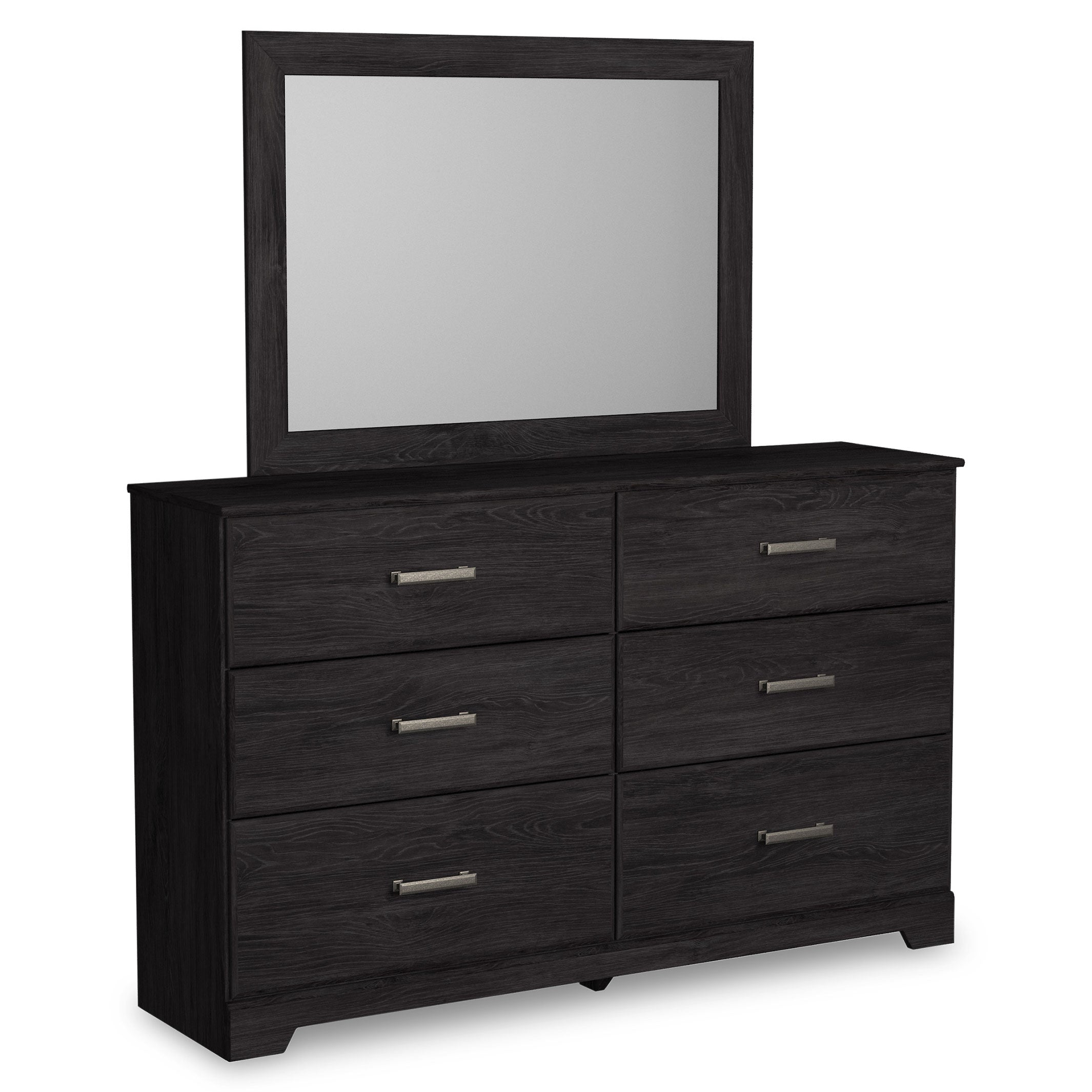 Belachime Twin Panel Bed with Mirrored Dresser