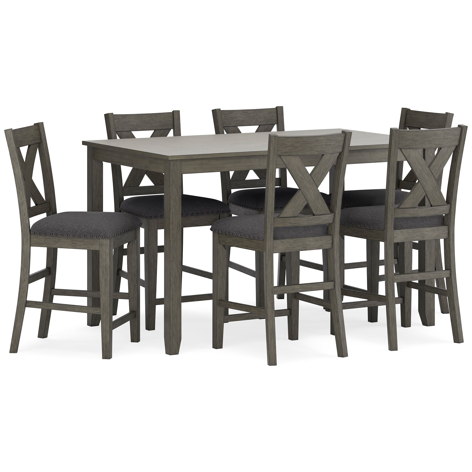 Caitbrook Counter Height Dining Table and 6 Bar Stools Set