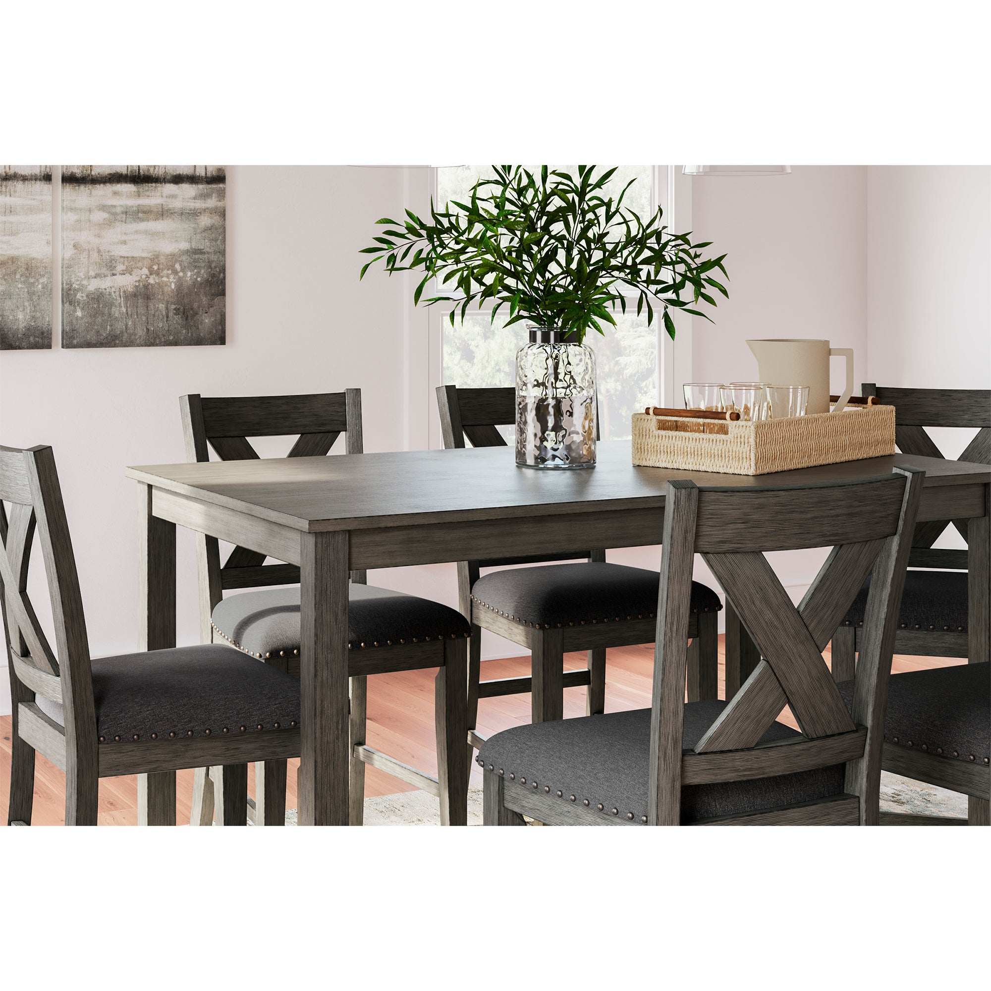 Caitbrook Counter Height Dining Table and 6 Bar Stools Set