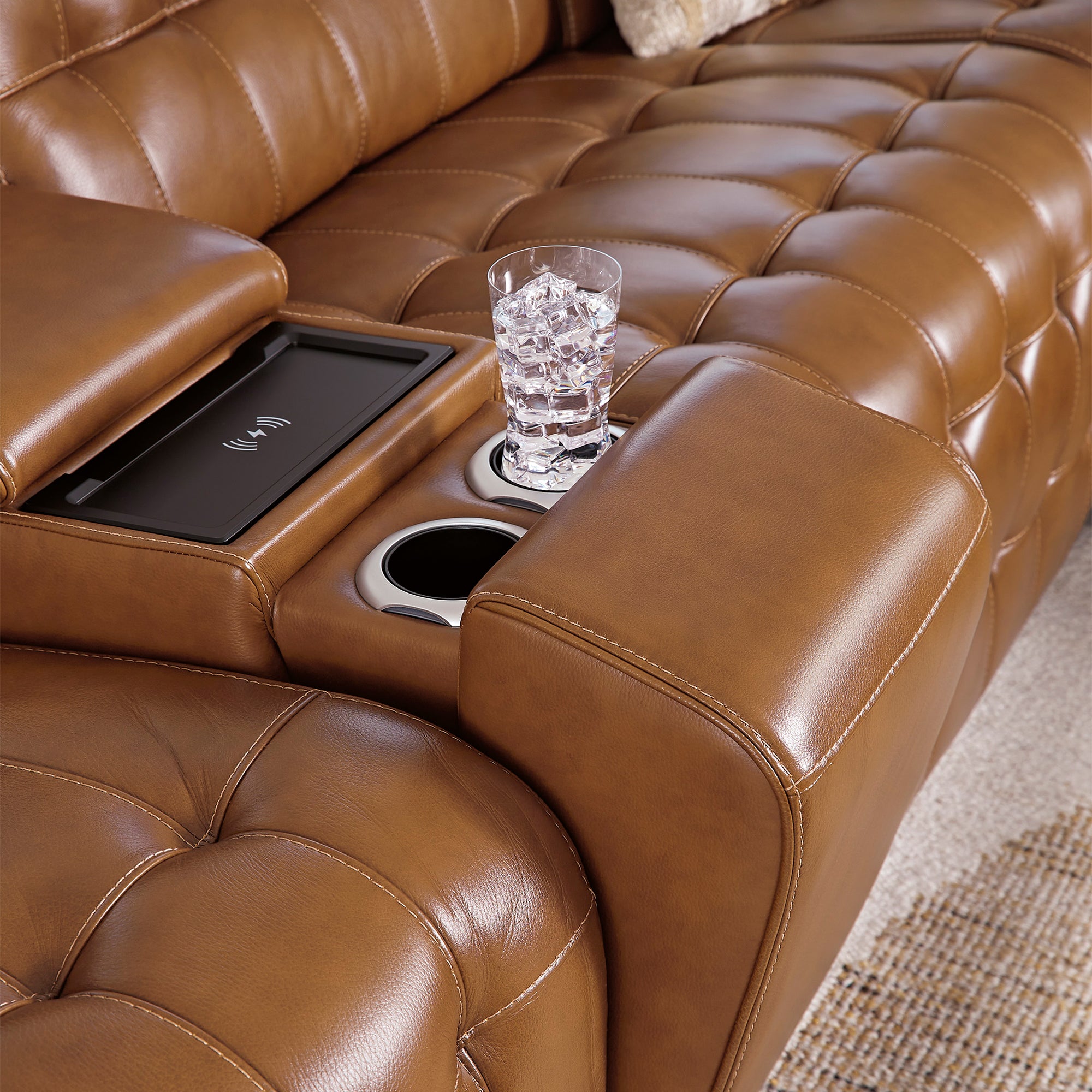 Temmpton 6-Piece Dual Power Leather Reclining Sectional