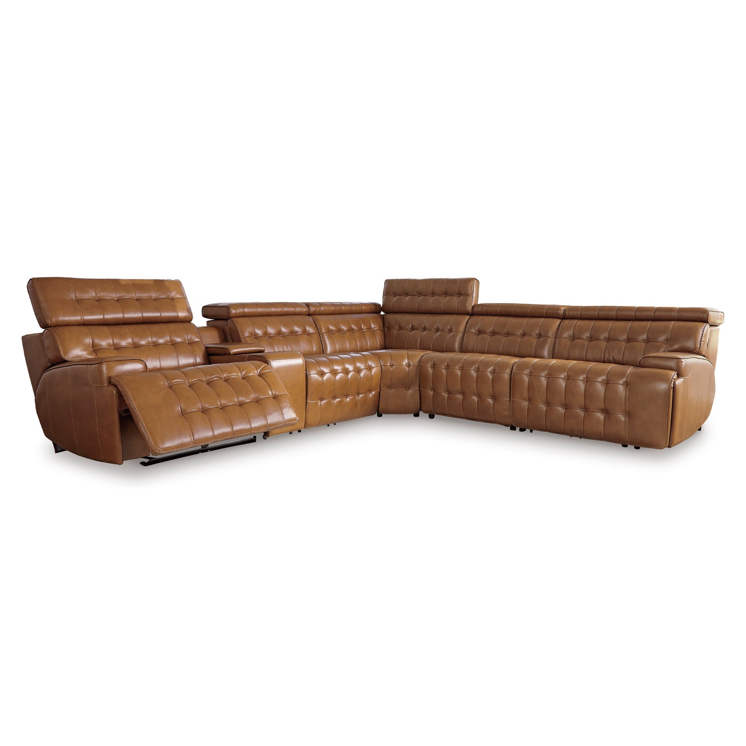 Temmpton 6-Piece Dual Power Leather Reclining Sectional