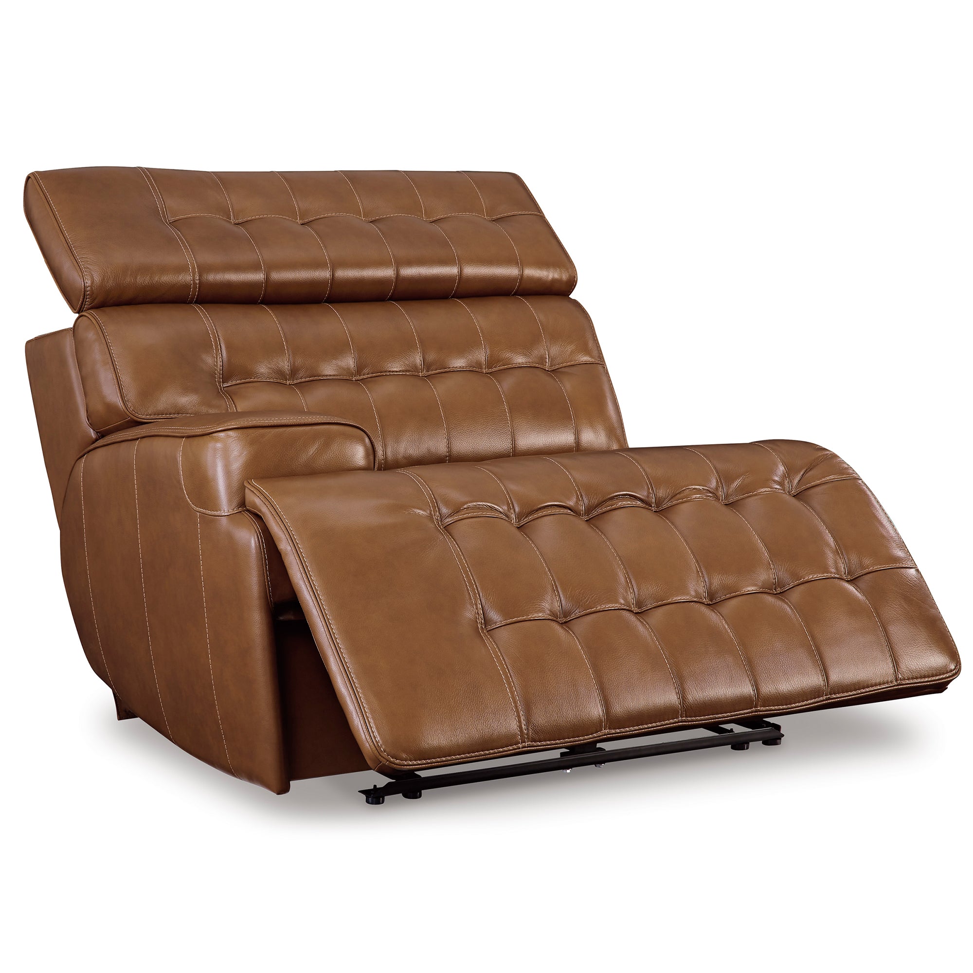 Temmpton Dual Power Leather Reclining Loveseat with Console