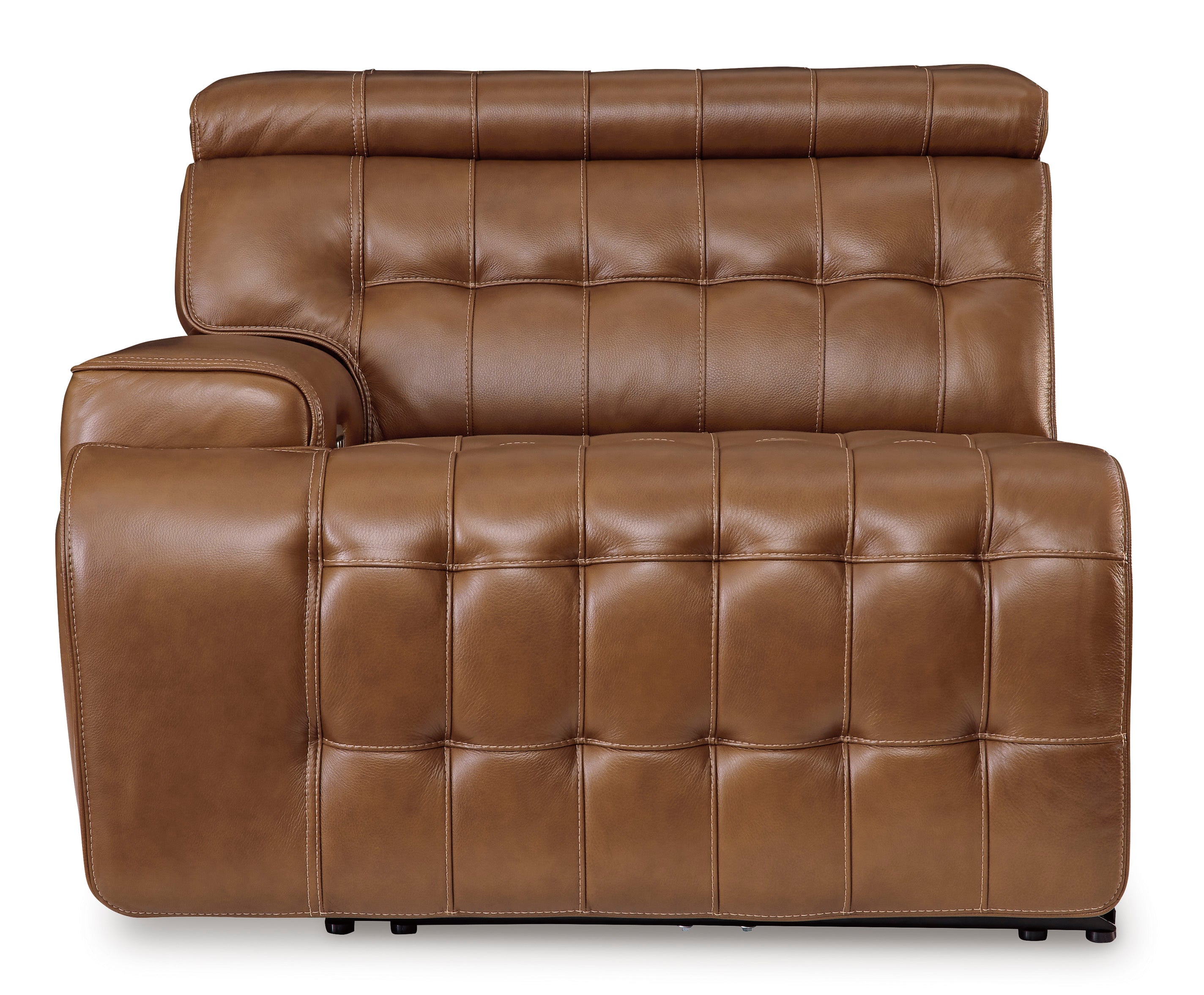 Temmpton Dual Power Leather Reclining Loveseat with Console