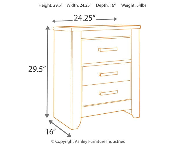 Zelen Two Drawer Night Stand