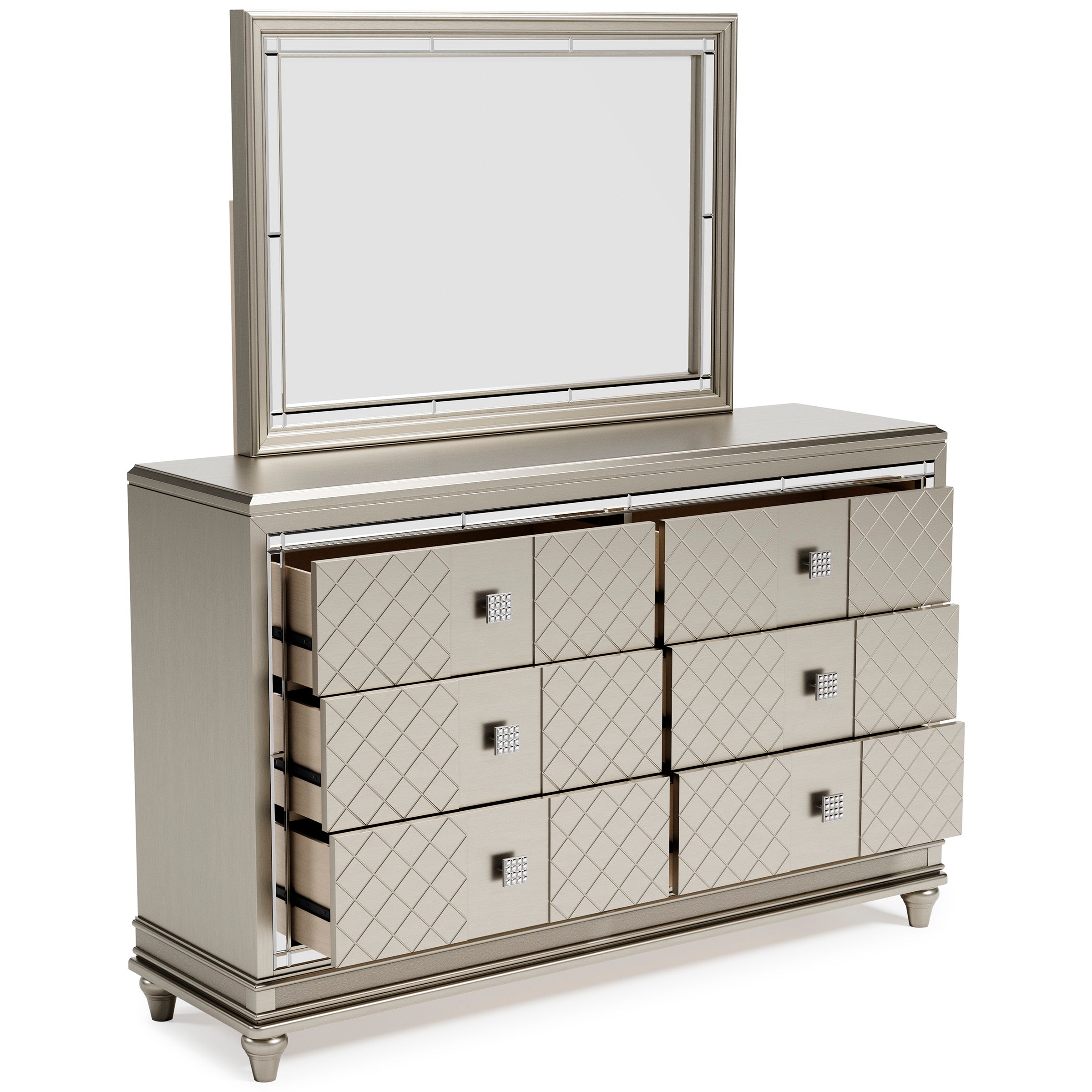 Chevanna Queen Panel Bed with Mirrored Dresser