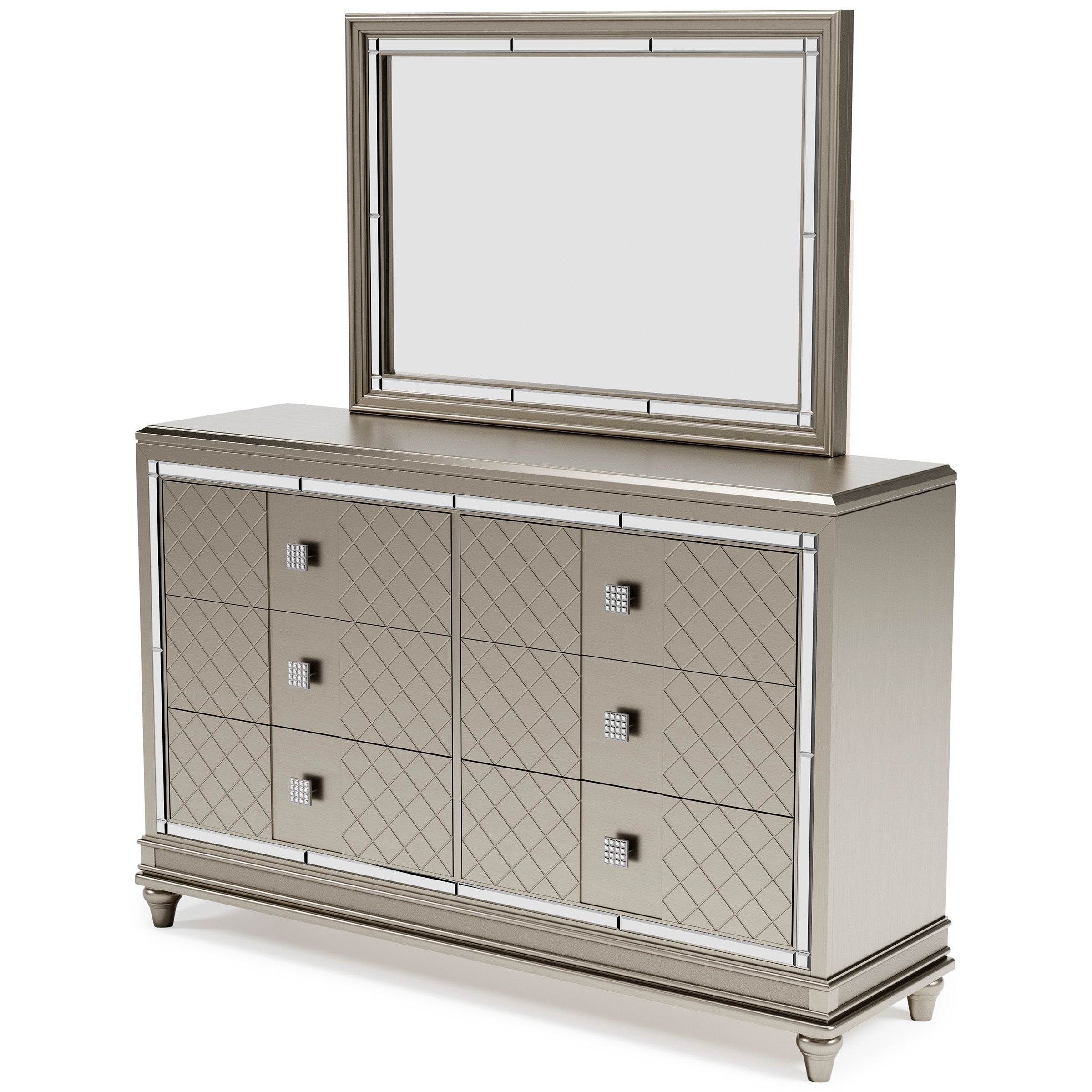 Chevanna Queen Panel Bed with Mirrored Dresser