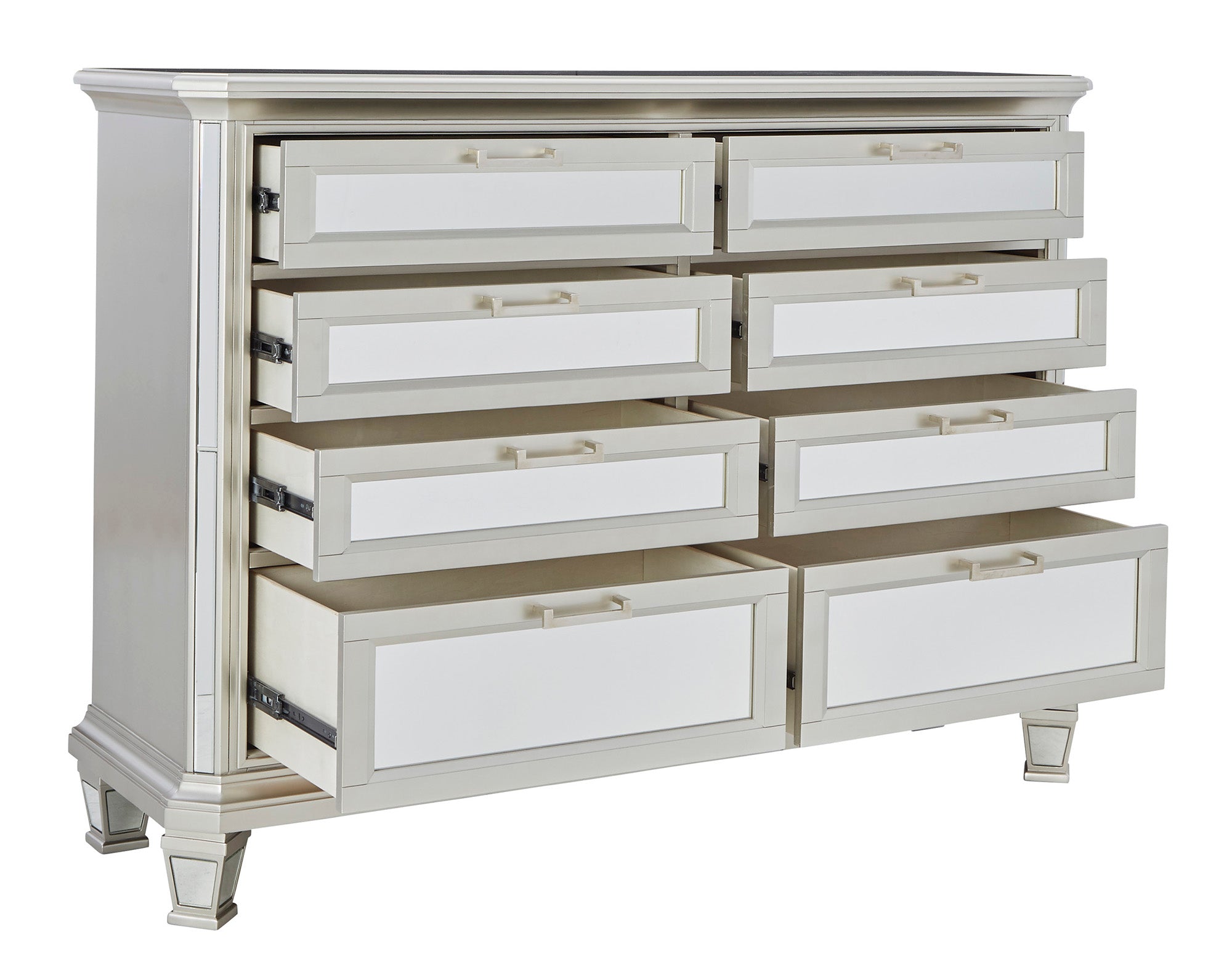 Lindenfield Queen Panel Bed with Mirrored Dresser