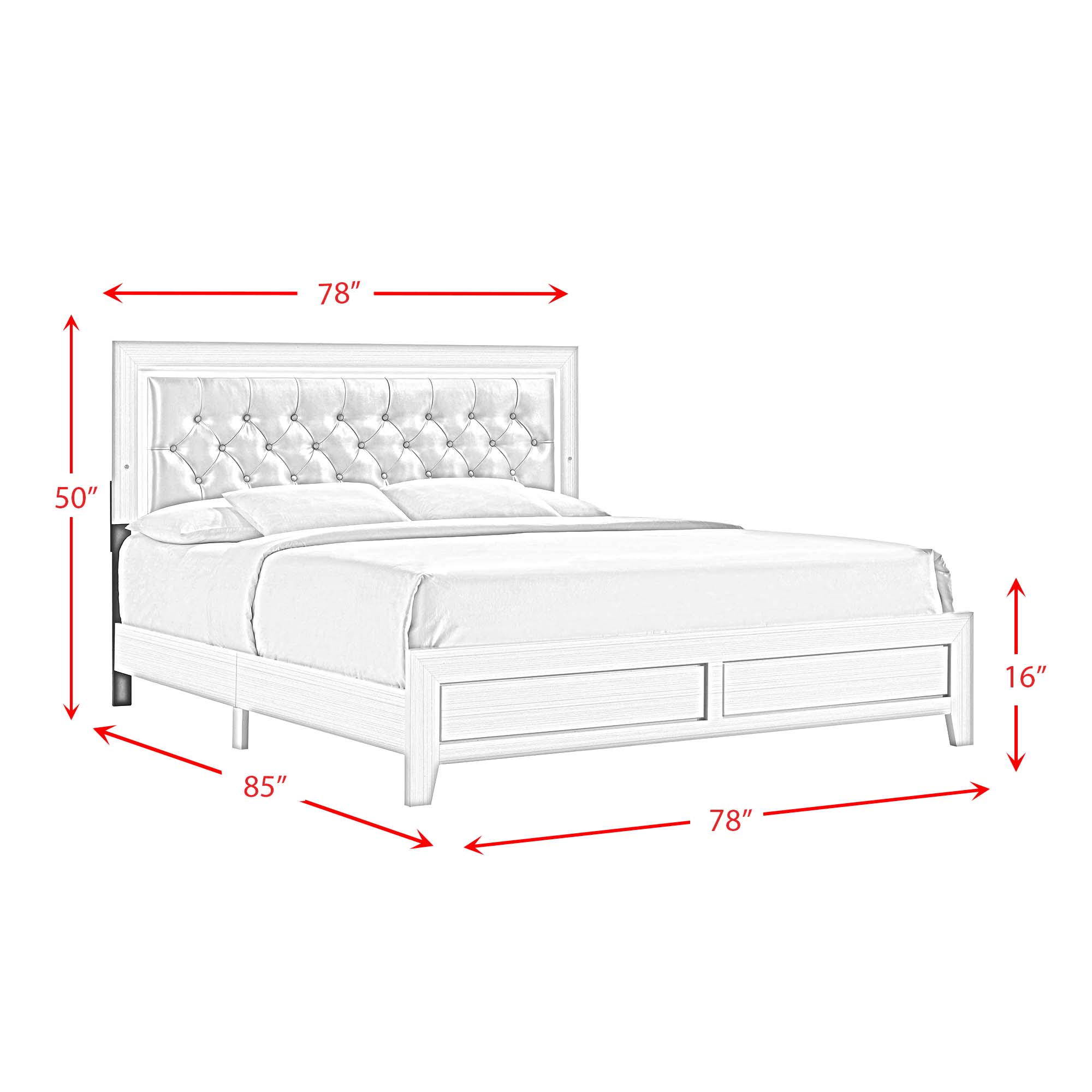 Belinda King Panel Bed with Mirrored Dresser