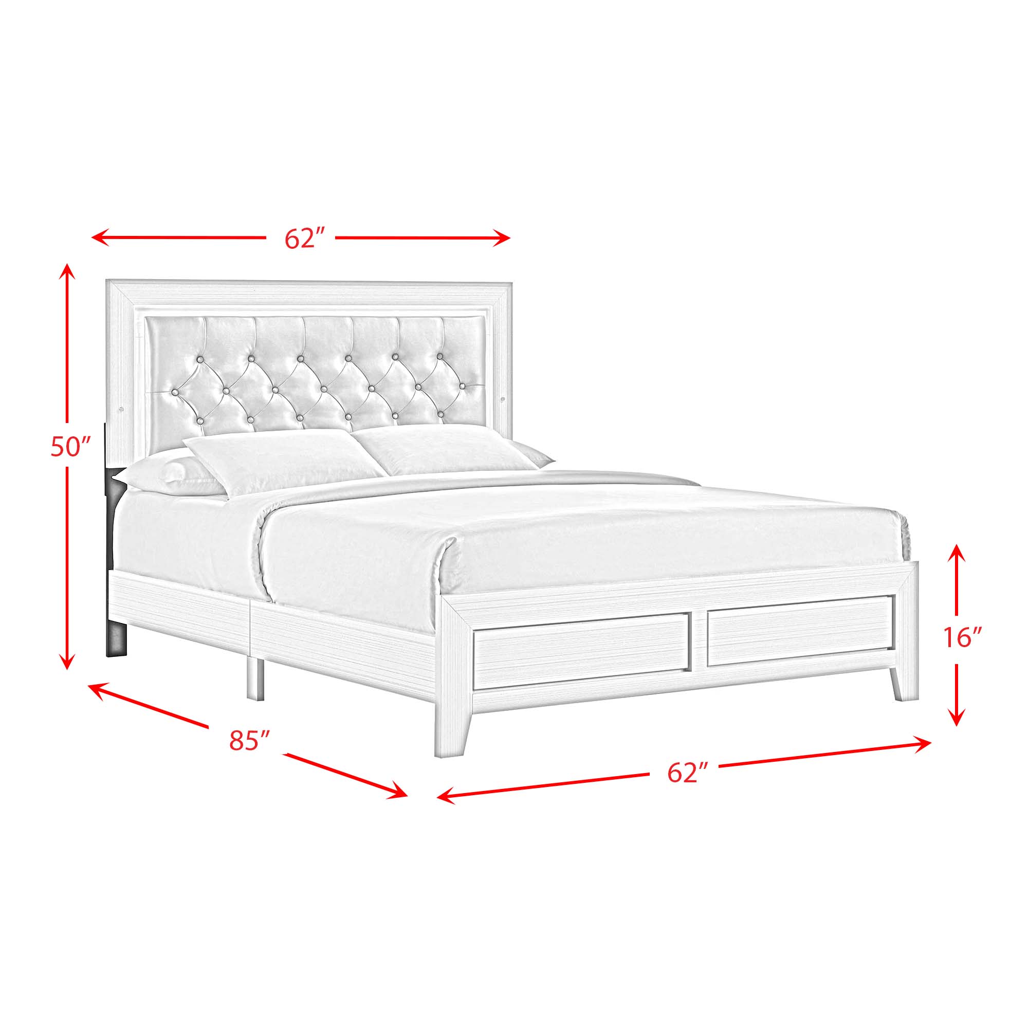 Belinda Queen Panel Bed with Mirrored Dresser