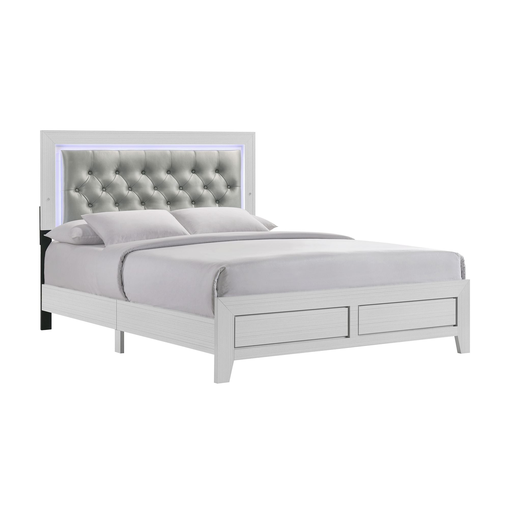 Belinda Queen Panel Bed with Mirrored Dresser