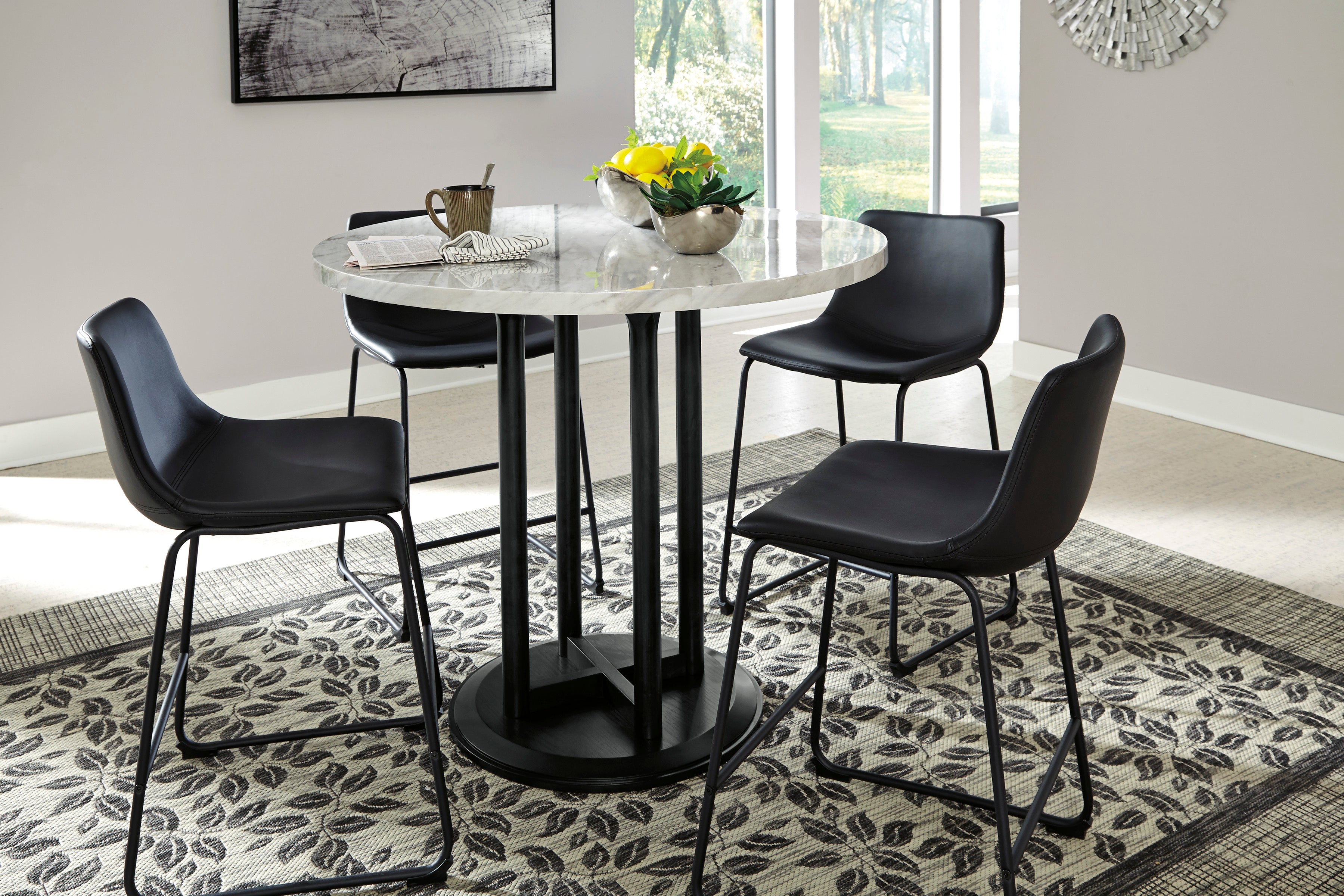 Centiar Counter Height Dining Table and 4 Barstools Set