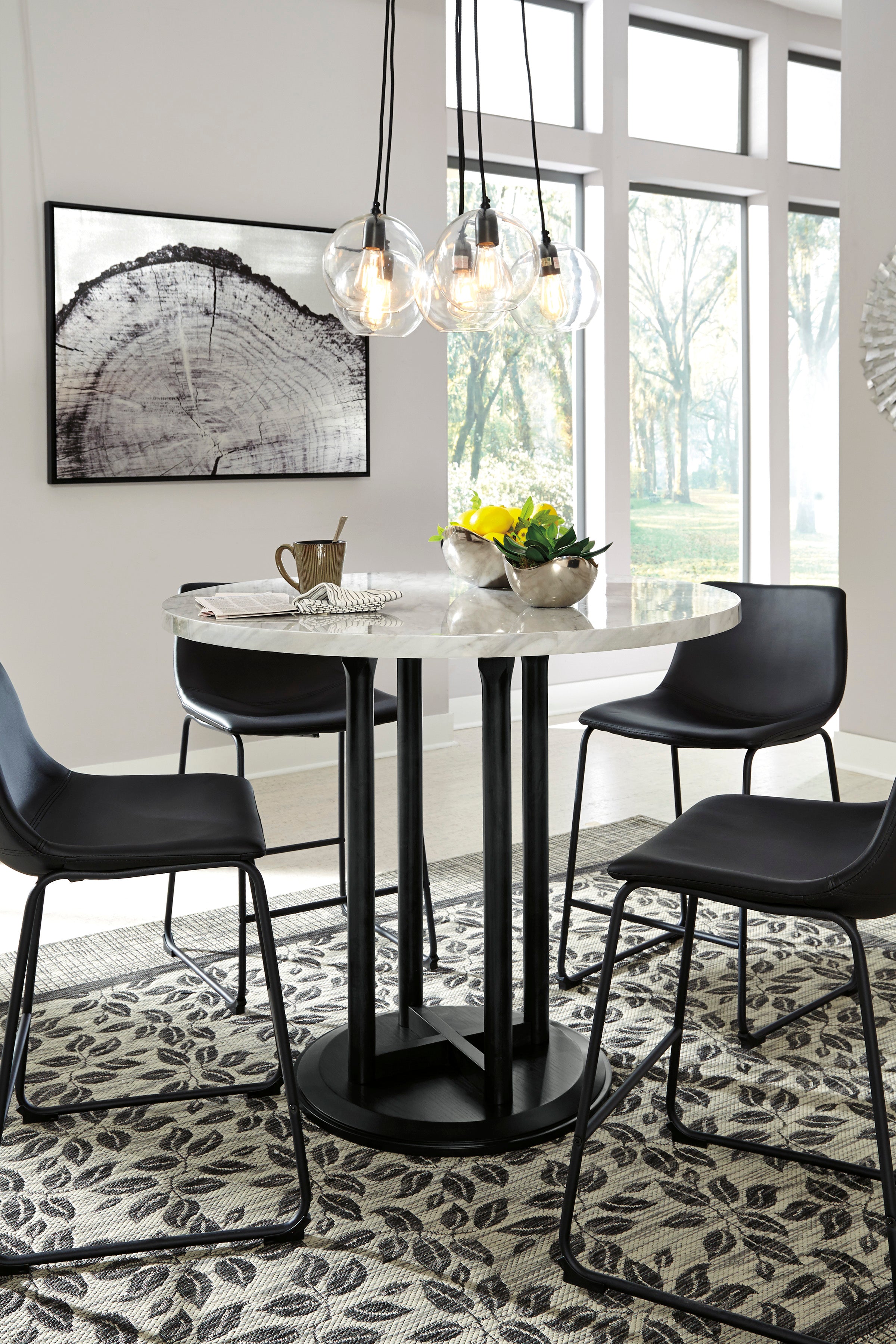 Centiar Counter Height Dining Table and 4 Barstools Set