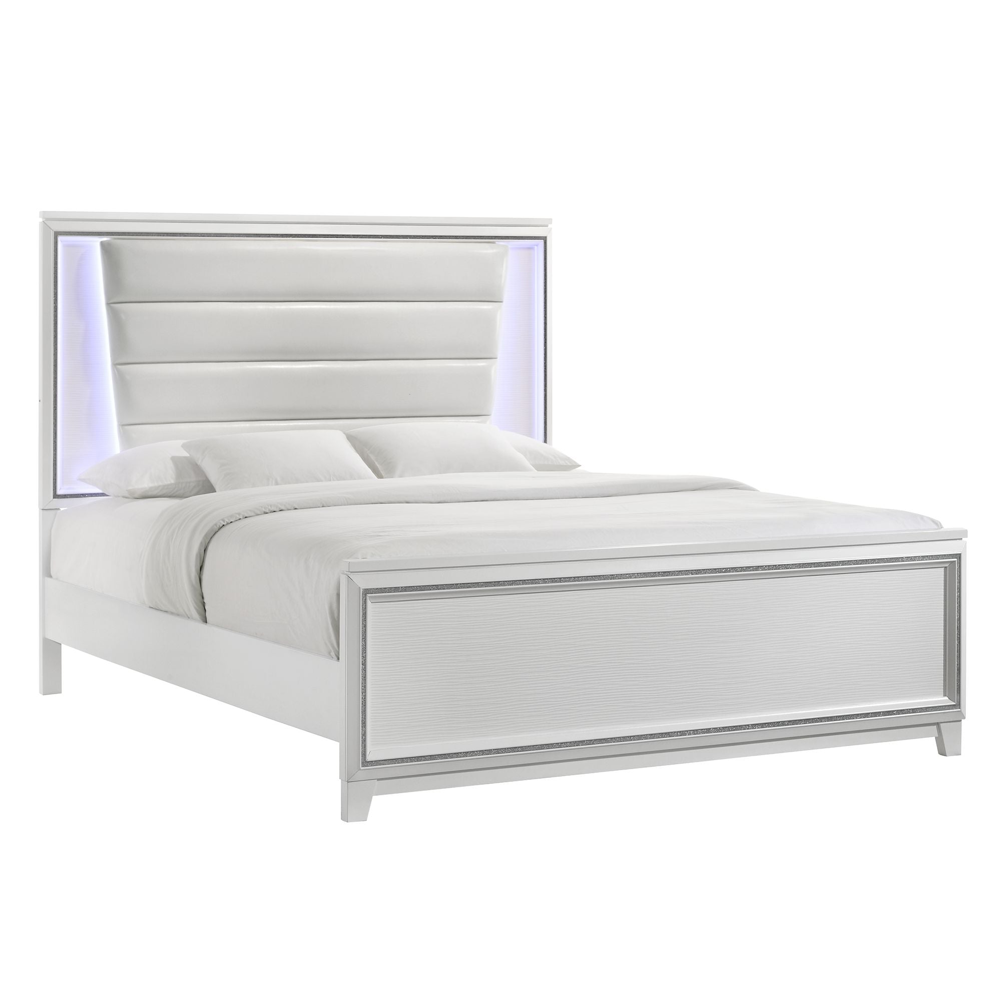Moondance King Panel Bed with Mirrored Dresser