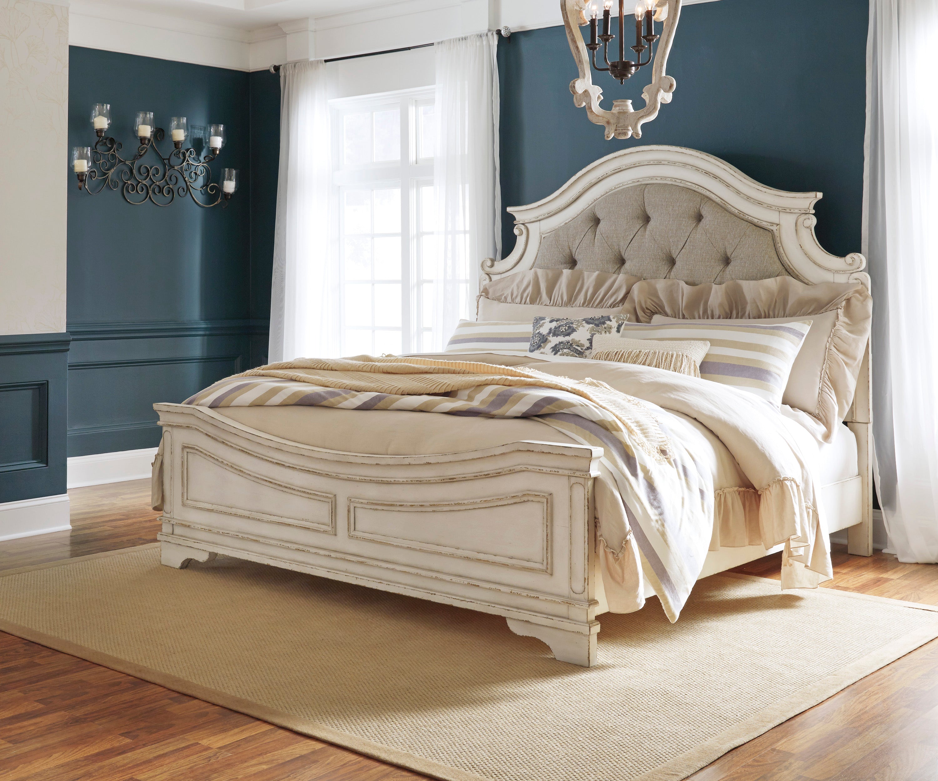 Realyn King Upholstered Panel Bed