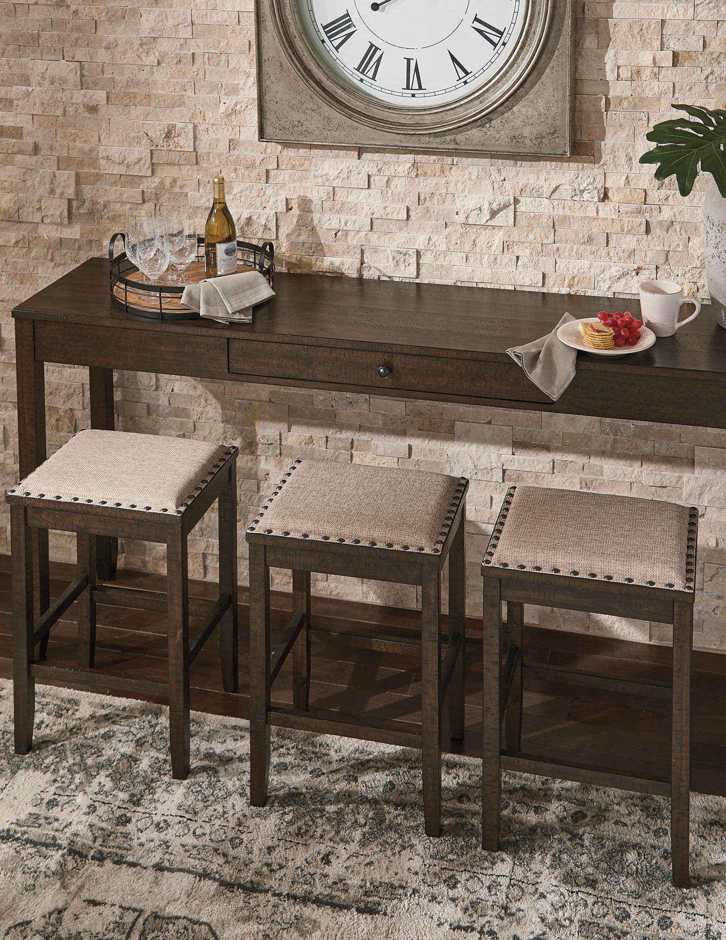 Rokane Counter Height Dining Table and Bar Stools (Set of 4)
