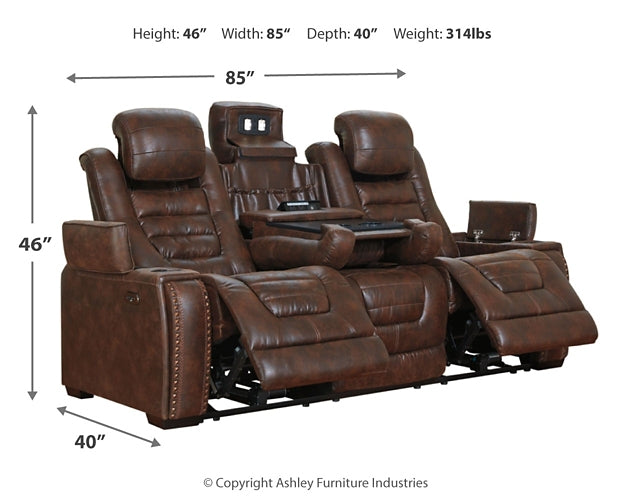 Game Zone PWR REC Sofa with ADJ Headrest