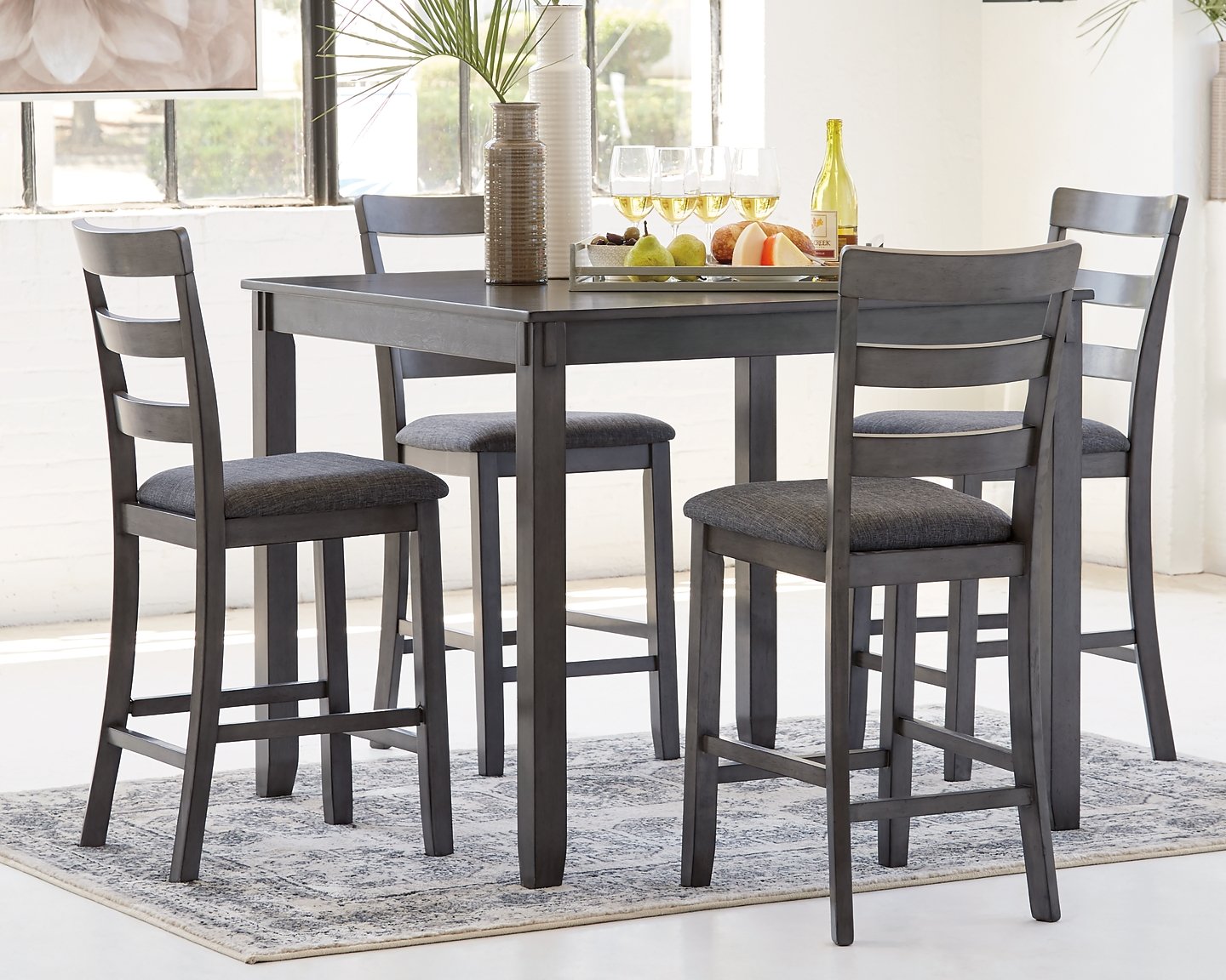 Bridson Counter Height Dining Room Table and Bar Stools (Set of 5)