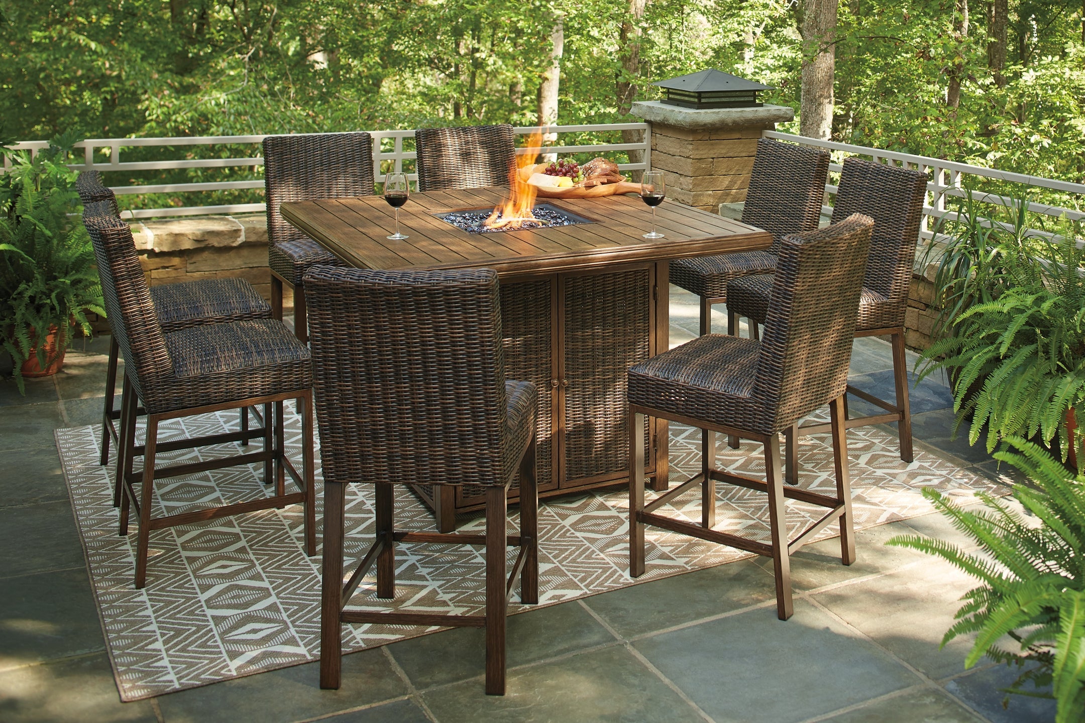 Paradise Trail Outdoor Dining Table and 8 Chairs