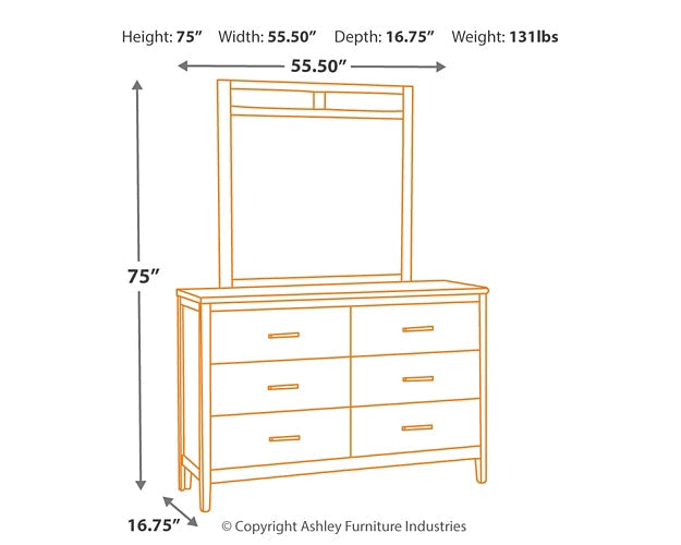 Olivet King Panel Bed with Mirrored Dresser