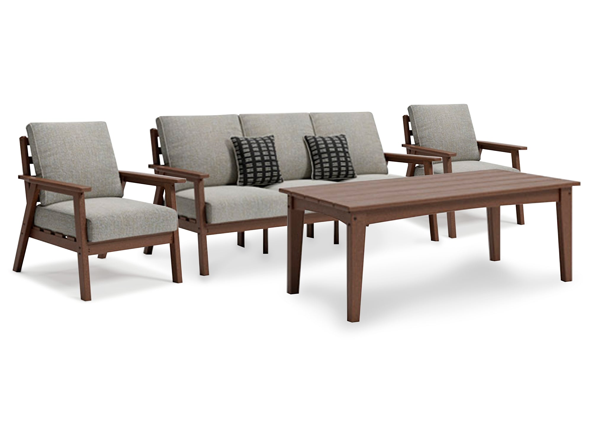 Emmeline Outdoor Sofa and 2 Chairs with Coffee Table