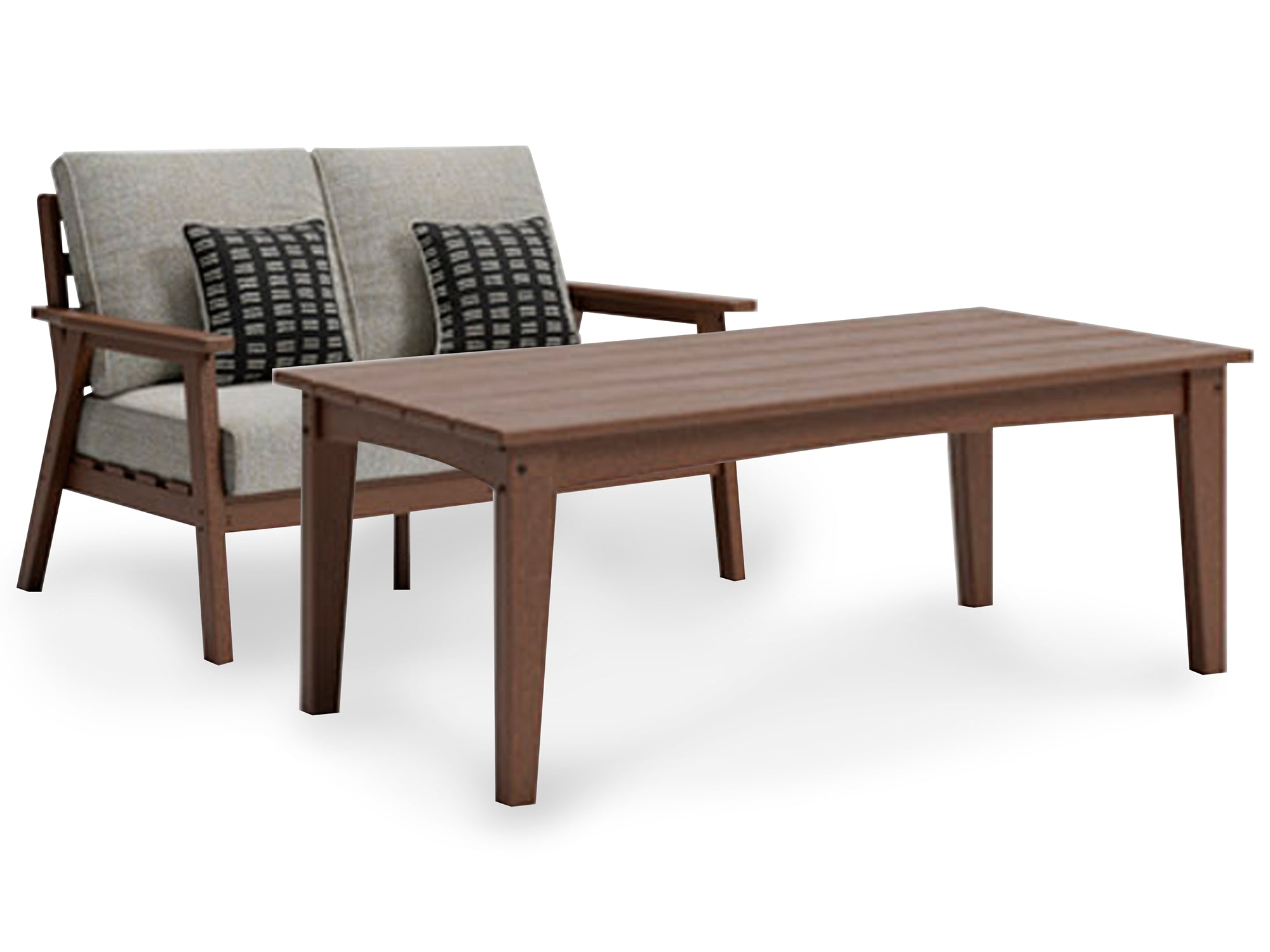 Emmeline Outdoor Loveseat with Coffee Table