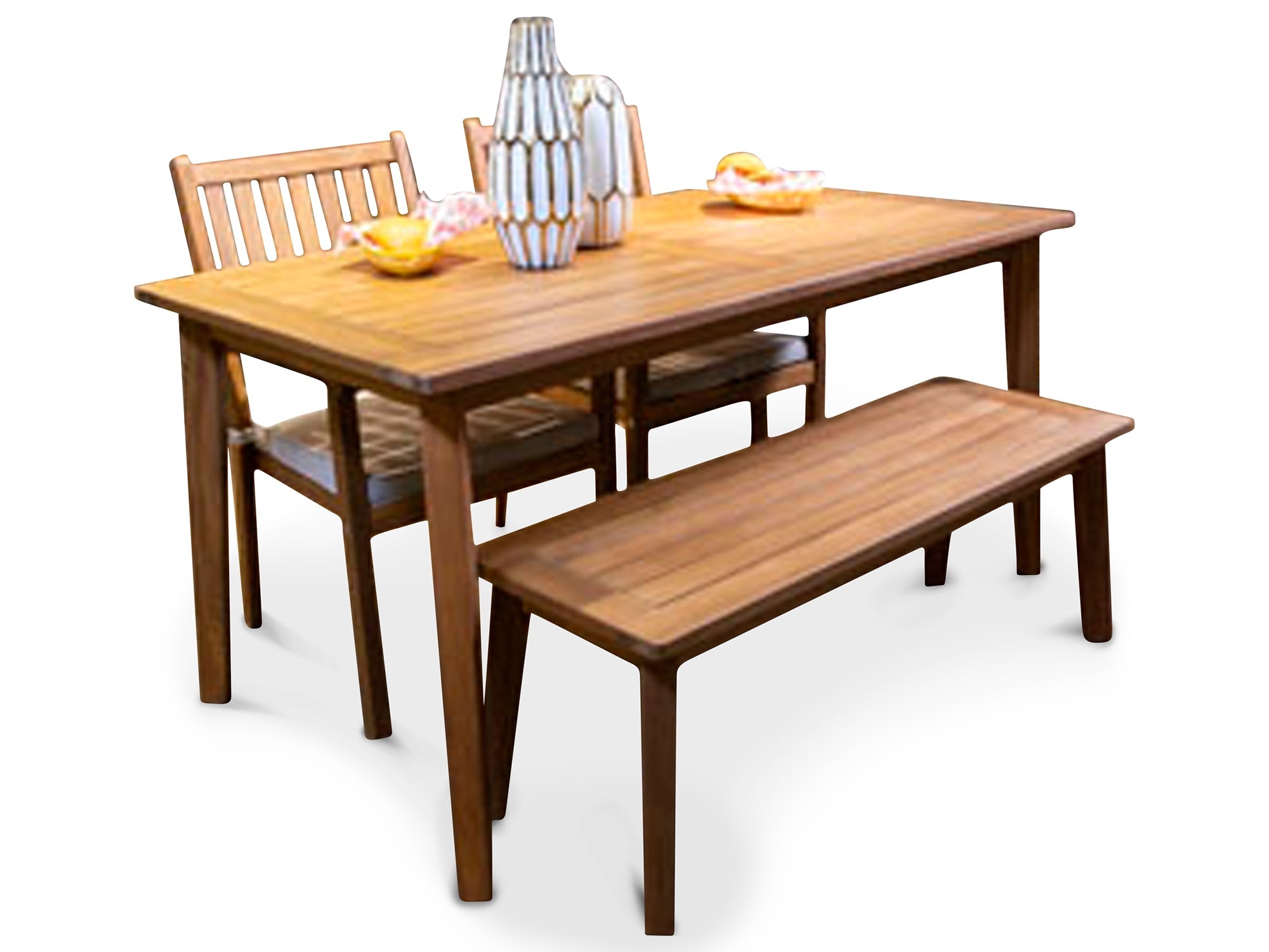 Janiyah Outdoor Dining Table and 2 Chairs and Bench