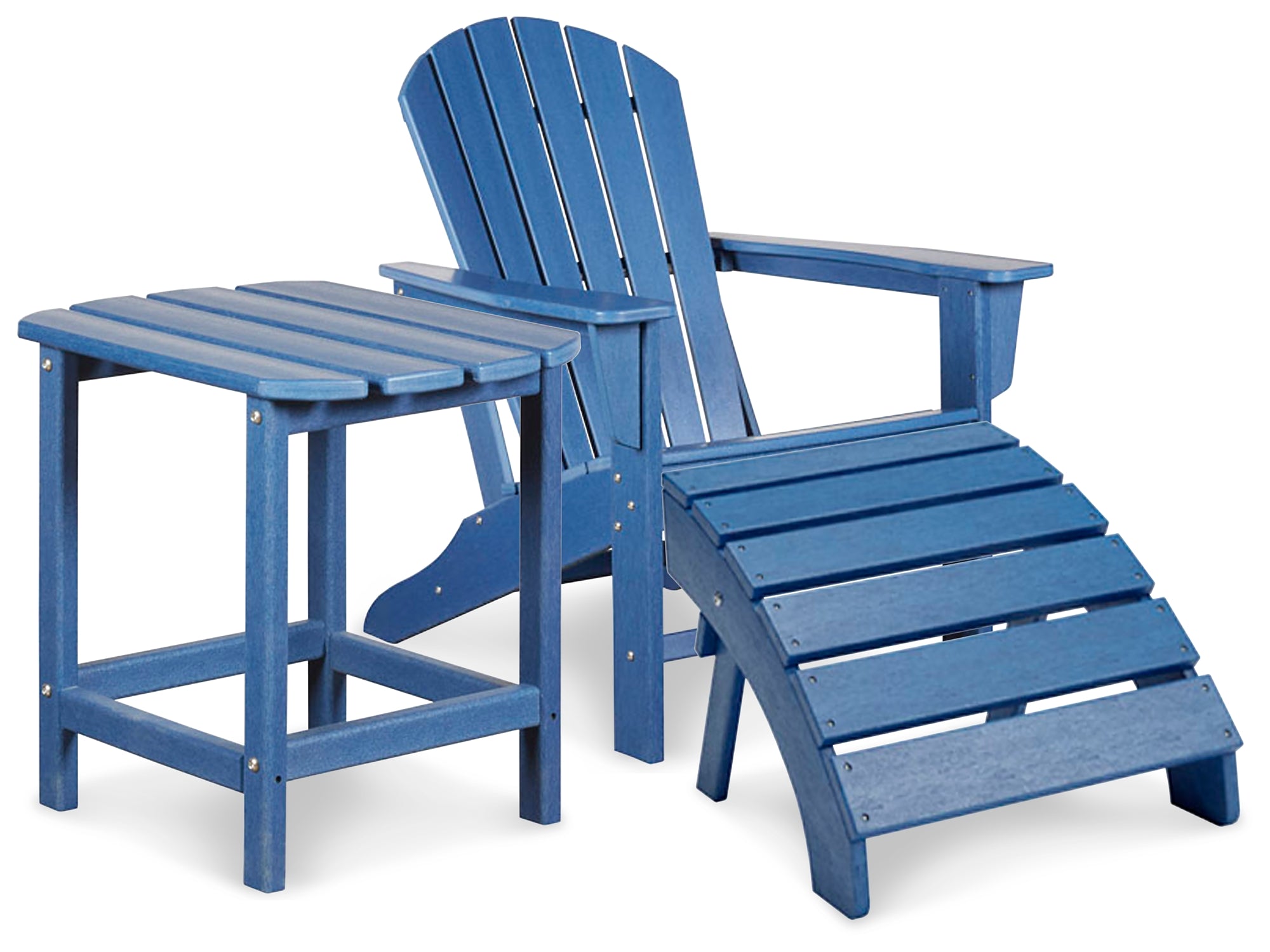 Sundown Treasure Outdoor Adirondack Chair and Ottoman with Side Table