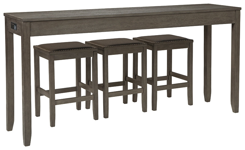 Caitbrook Counter Height Dining Table and 3 Bar Stools