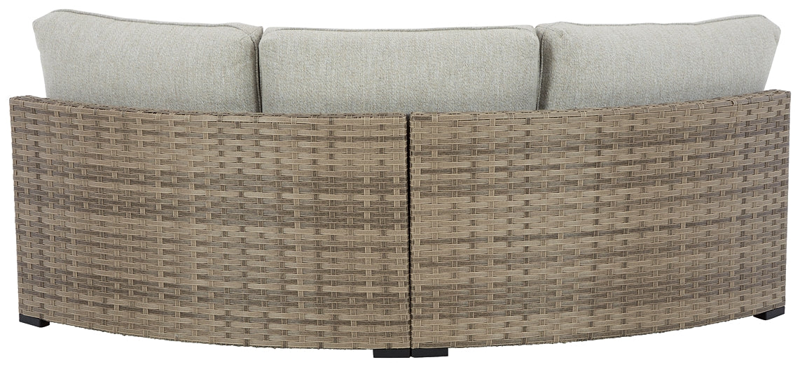 Calworth Curved Loveseat with Cushion