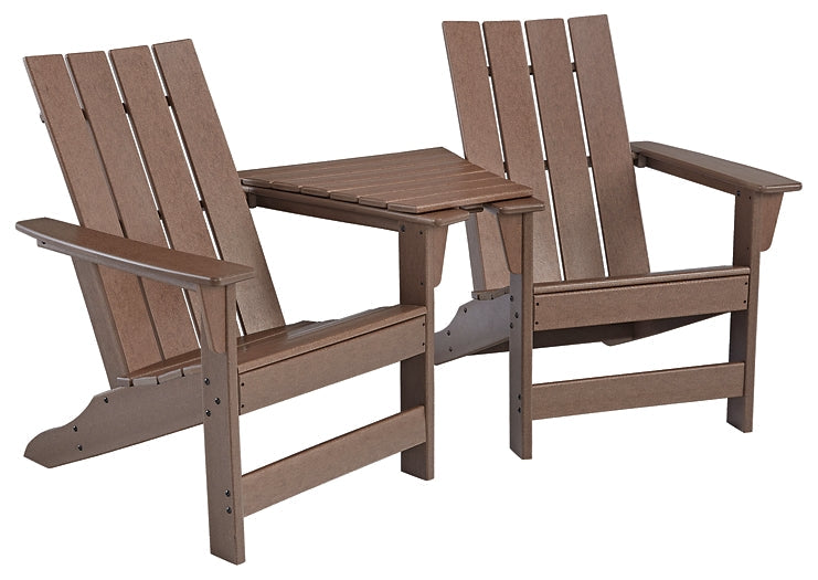 Emmeline Outdoor Adirondack Chair and Ottoman with Side Table