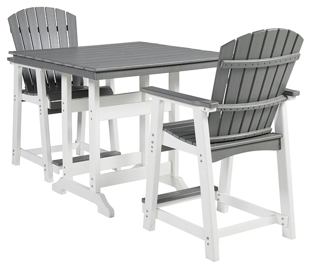 Transville Outdoor Counter Height Dining Table and 4 Barstools