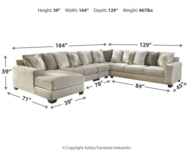 Ardsley 5-Piece Sectional with Chaise