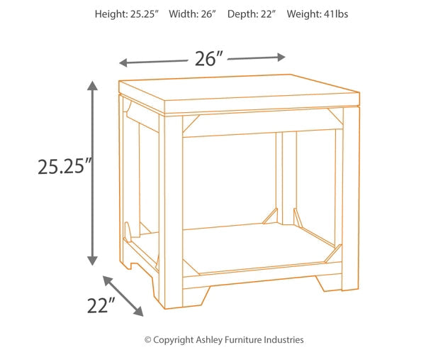 Rogness Coffee Table with 1 End Table