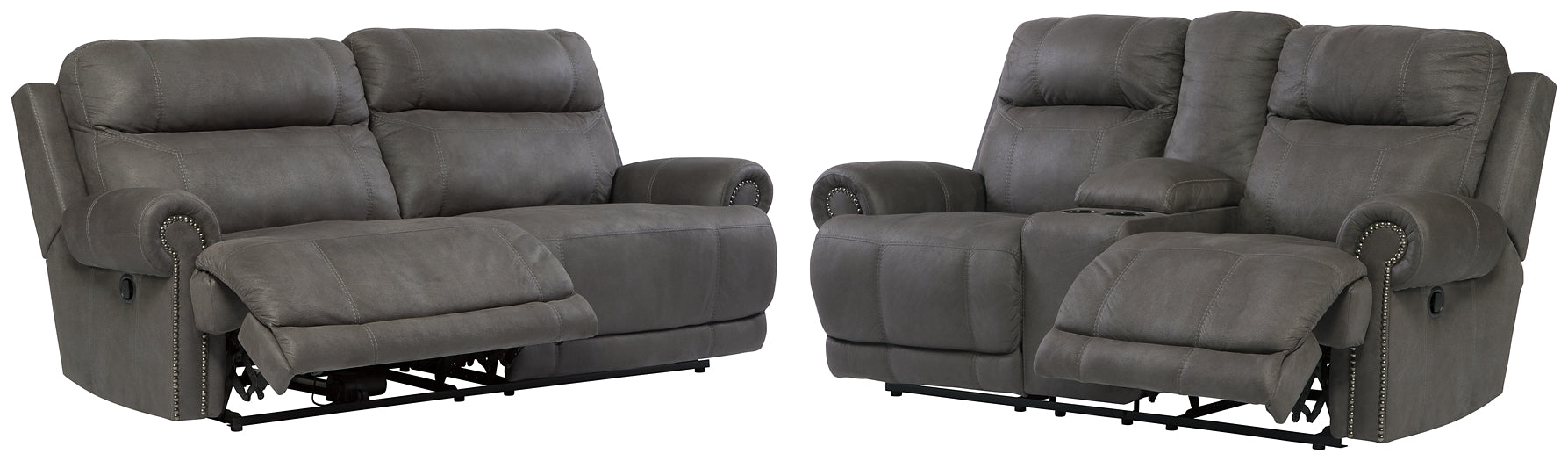 Austere Manual Reclining Sofa and Loveseat