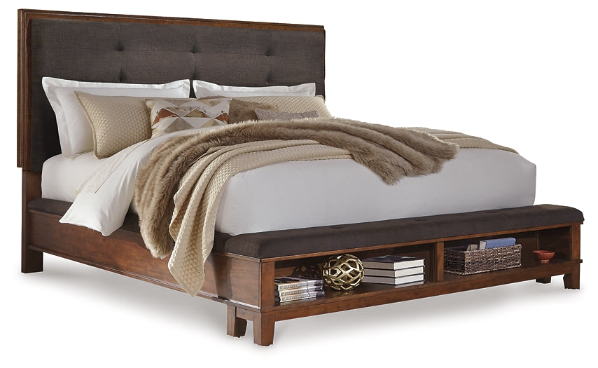 Ralene Queen Upholstered Panel Bed with Dresser and Chest