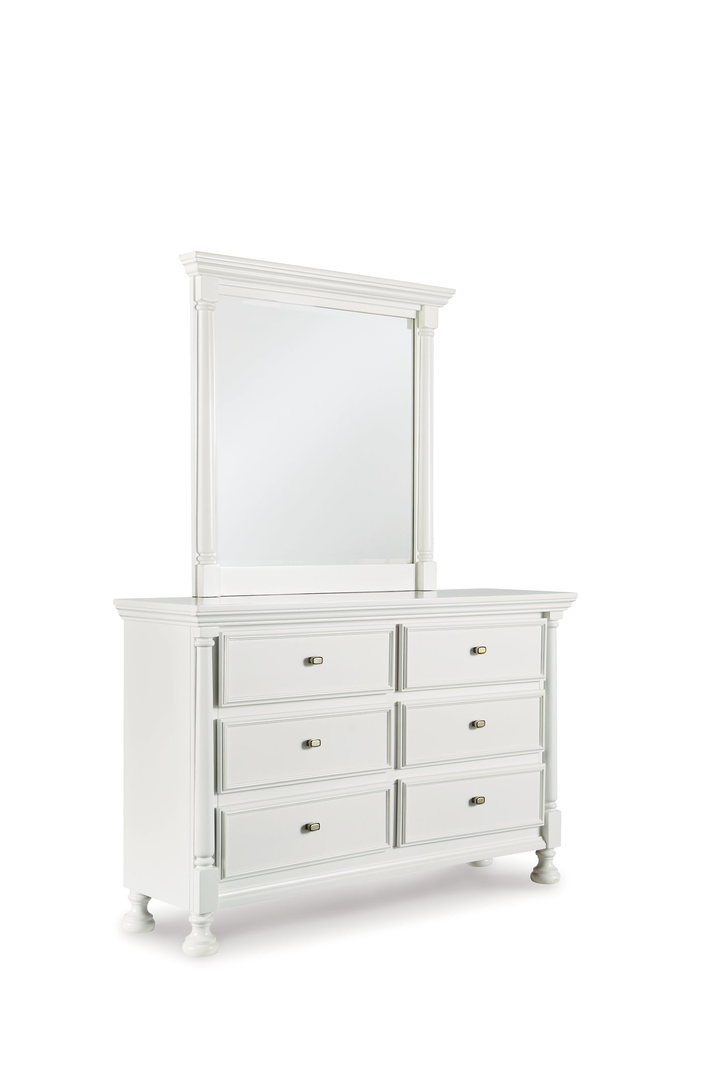 Kaslyn Queen Panel Headboard with Mirrored Dresser